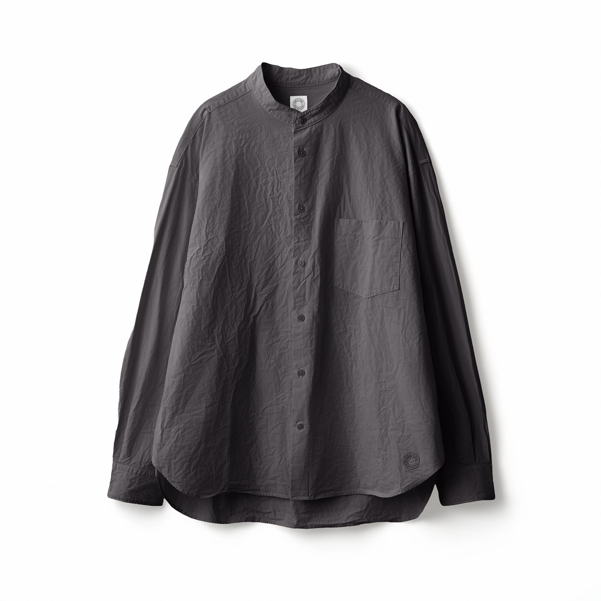 Garment Dye Poplin Band Collar Shirt