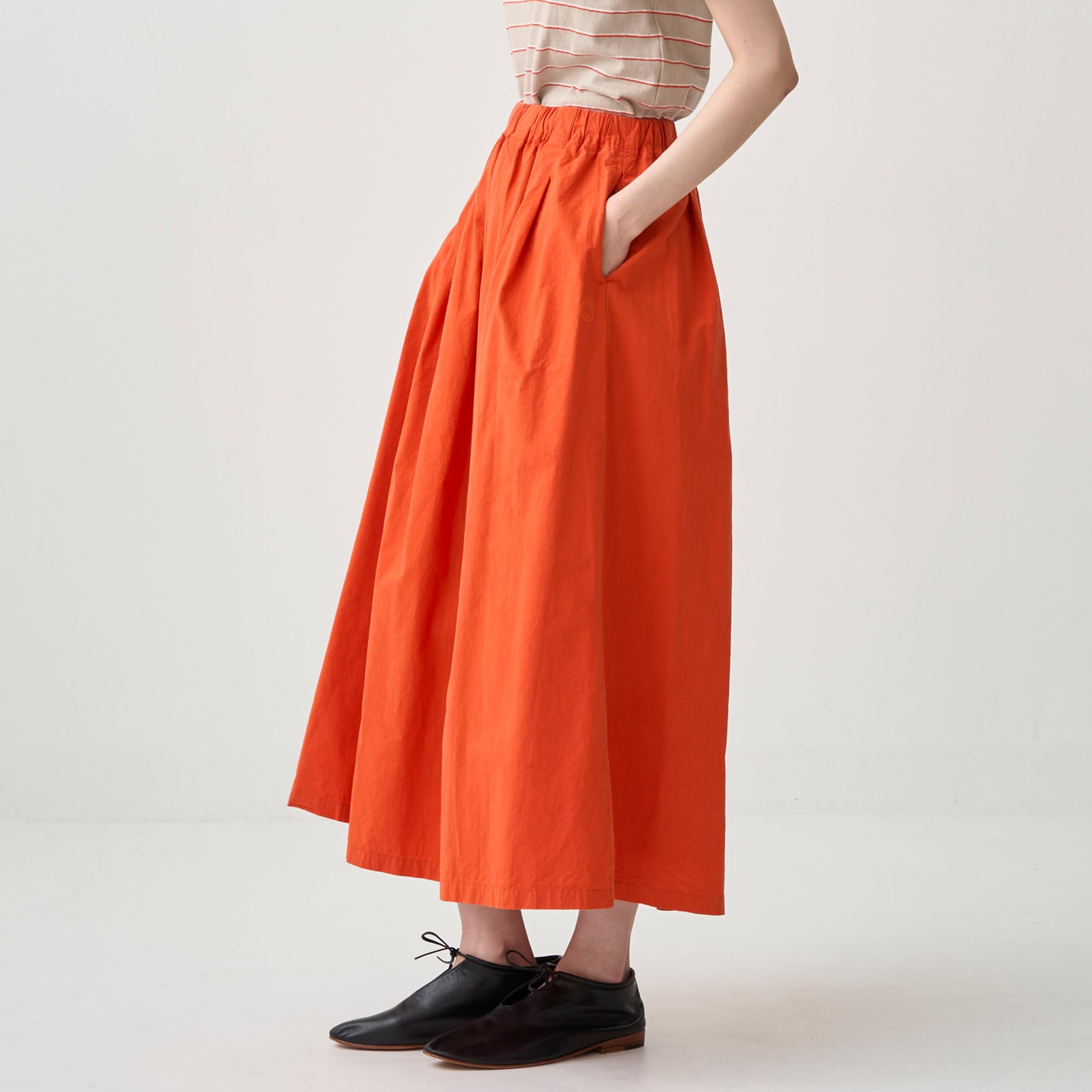 Women's Garment Dye Poplin A-line Easy Skirt｜ORCIVAL