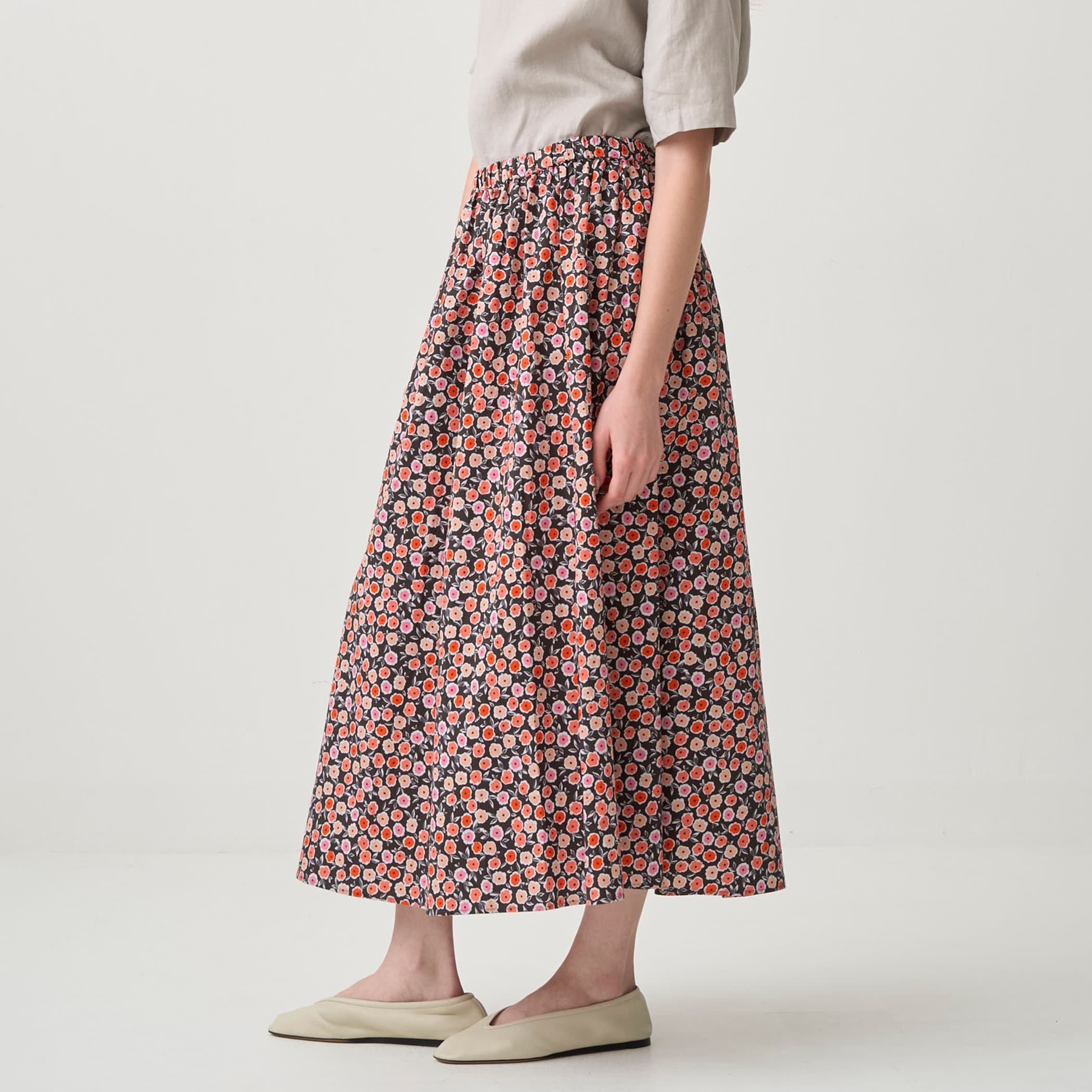 Women's French Printed Poplin A-line Skirt