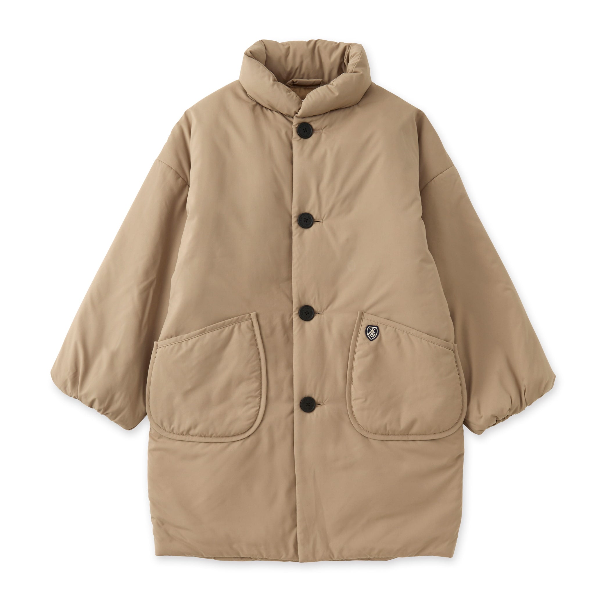 Women's Brushed Taffeta Stand Collar Long Blouson