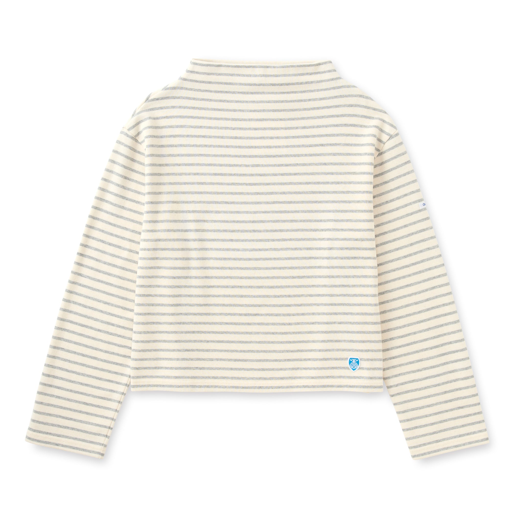 Women's Cotton Lourd Bottle Neck Basque Shirt Narrow Border