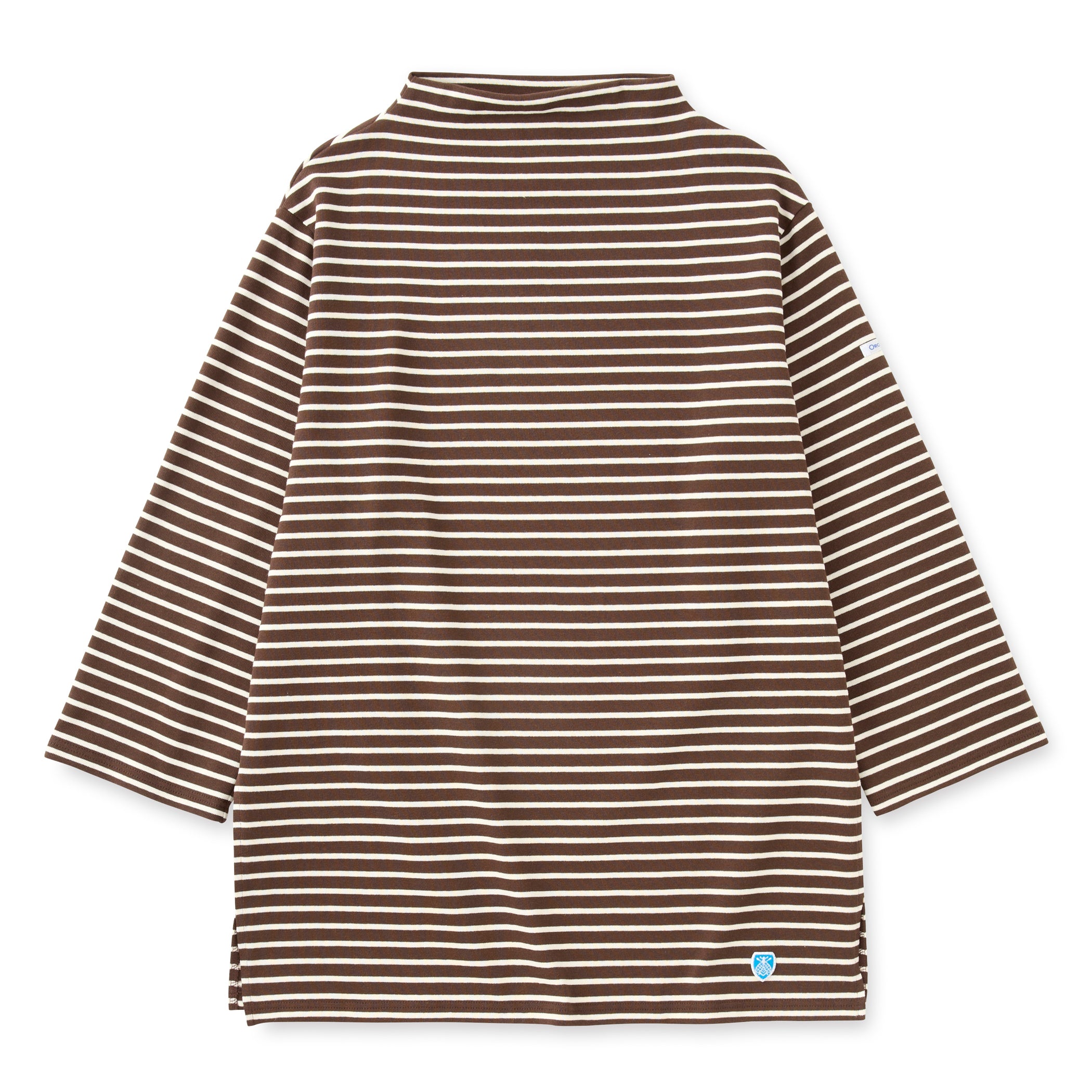 Women's Cotton Lourd Bottle Neck Dress Narrow Stripe