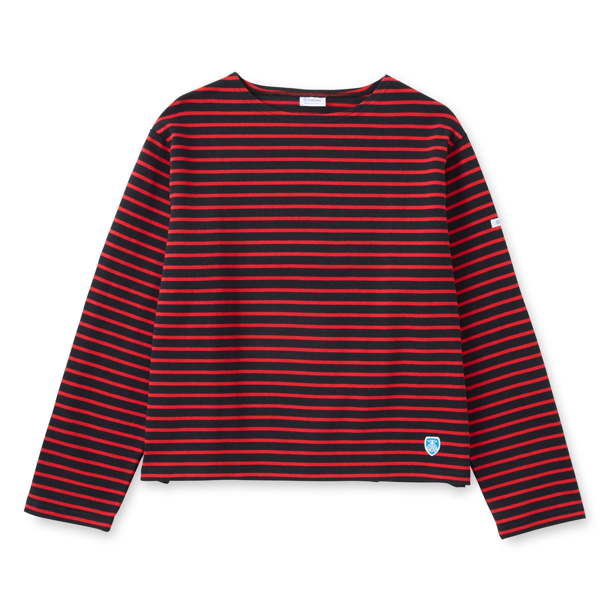 Women's Cotton Lourd Wide Basque Shirt Narrow Stripe