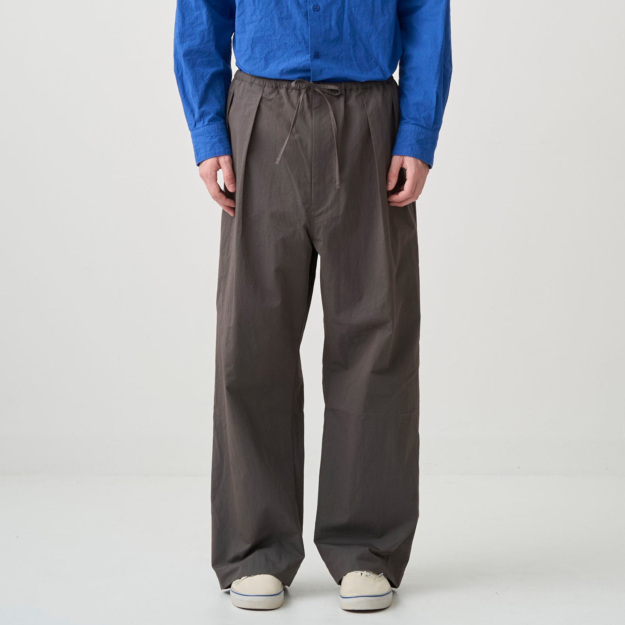Cotton Nylon Twill Wide Easy Pants