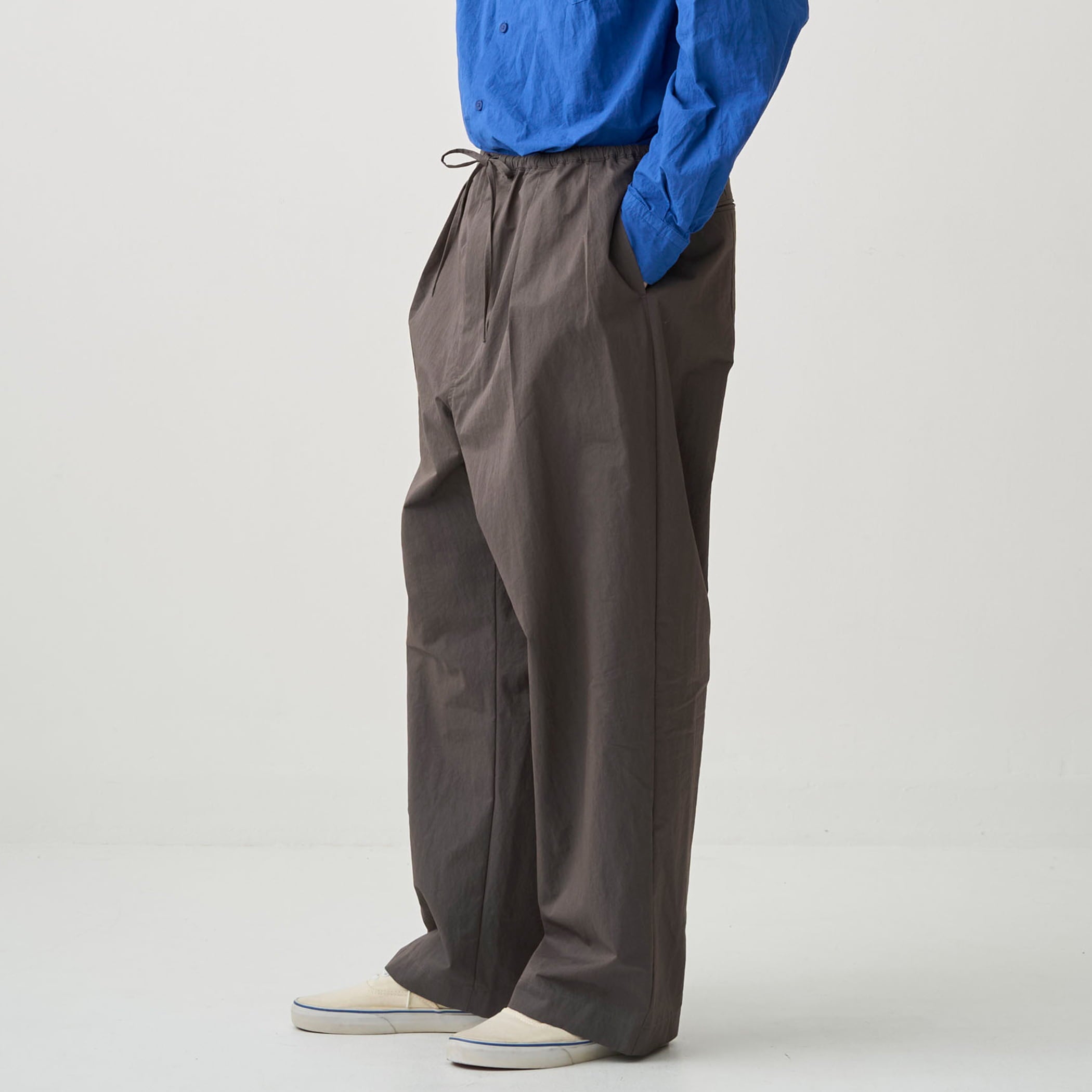 Cotton Nylon Twill Wide Easy Pants