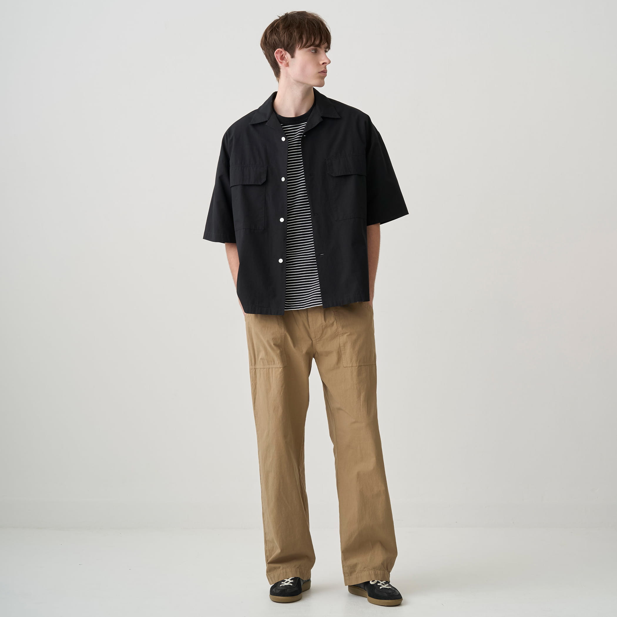 Men's Garment Dye Poplin Semi Wide Straight Pants｜ORCIVAL