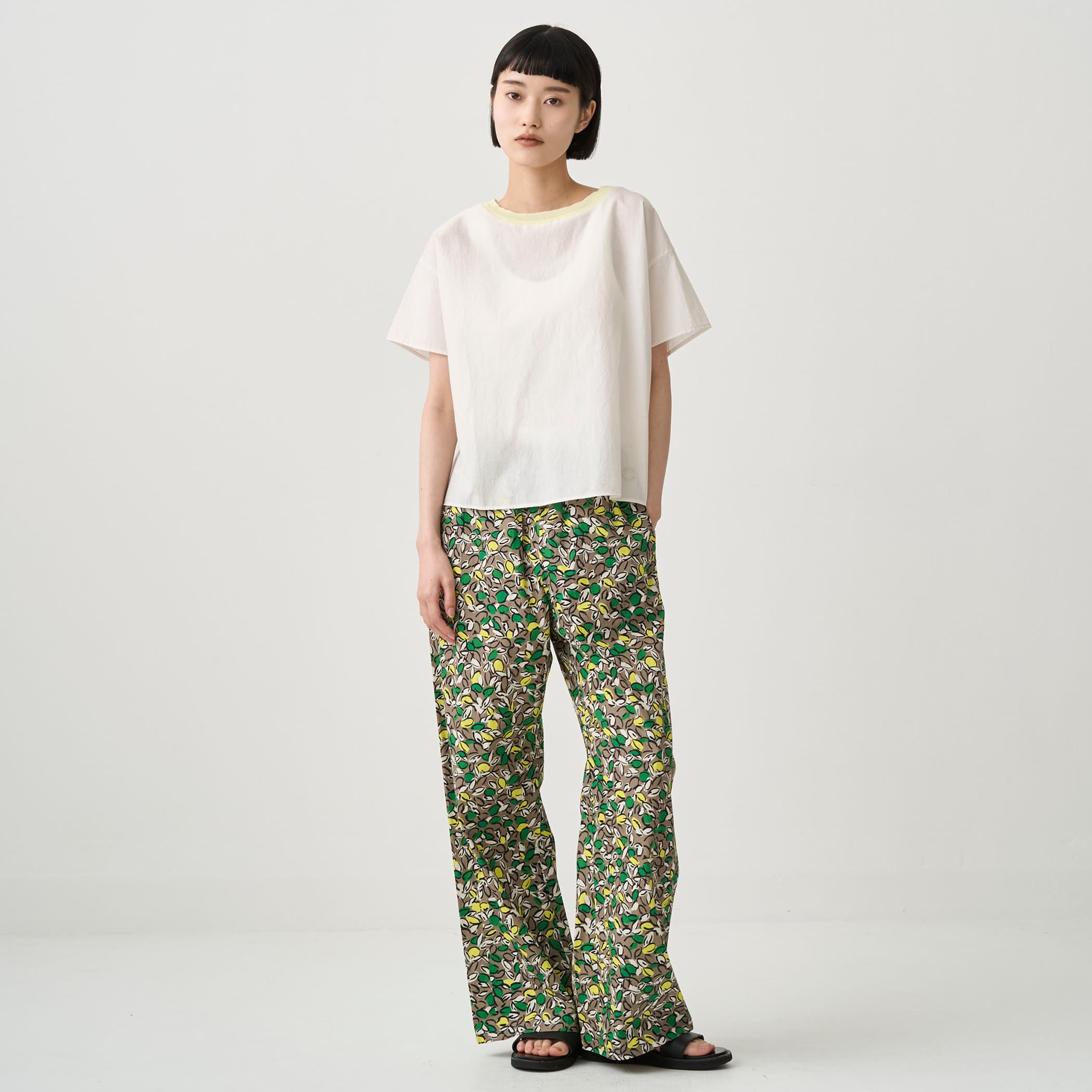Women's French Printed Poplin Easy Pants