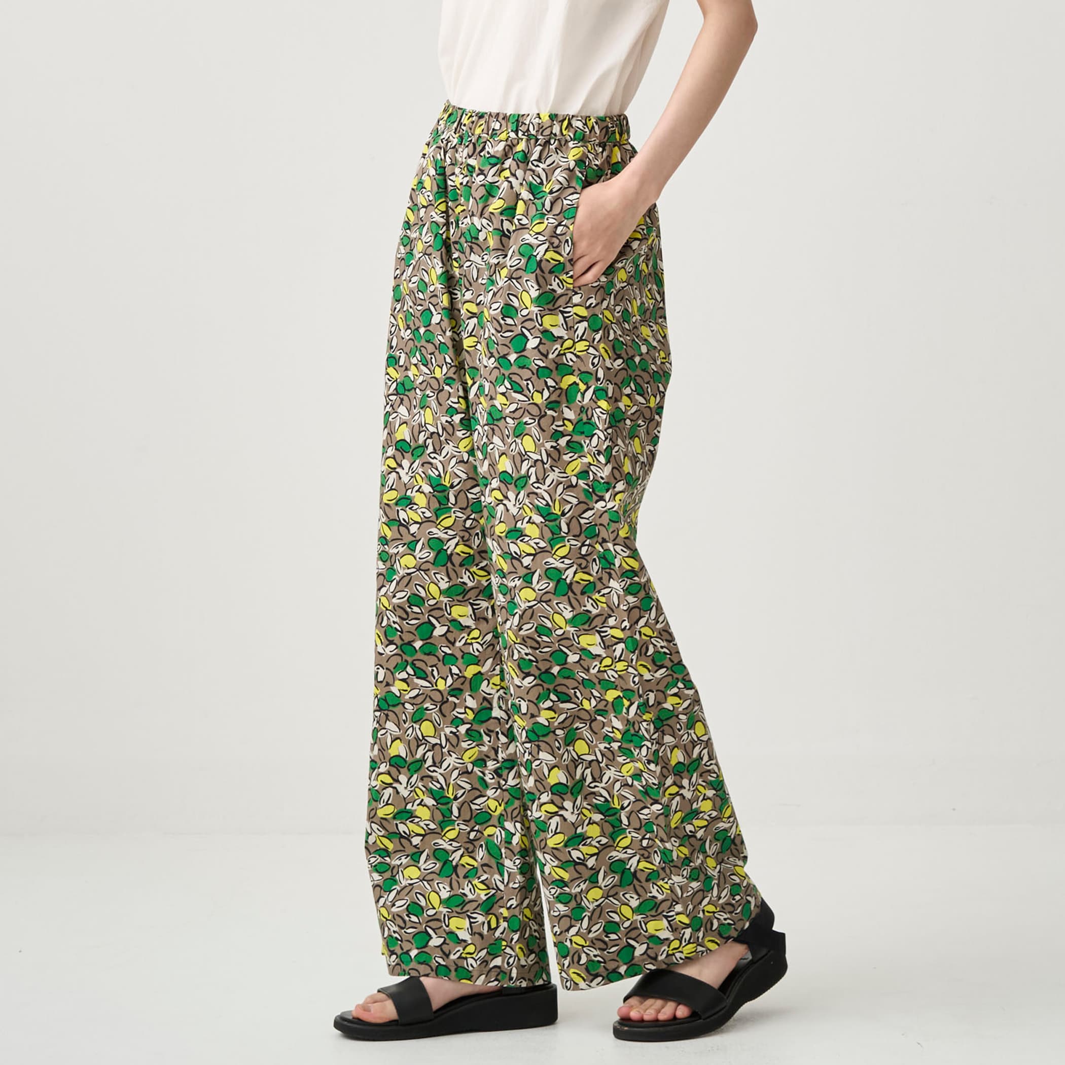 Women's French Printed Poplin Easy Pants
