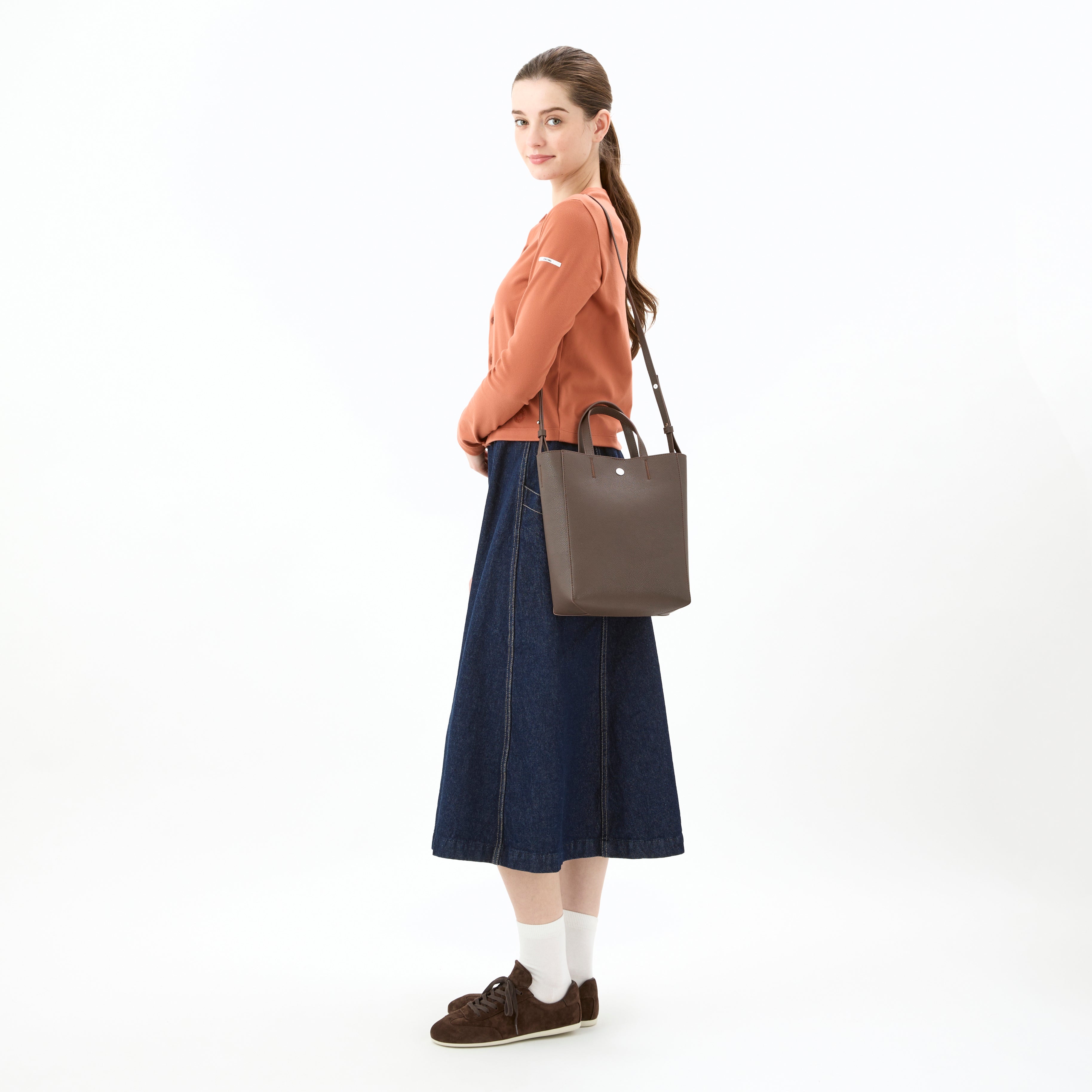 Double Face Leather 2way Tote Bag