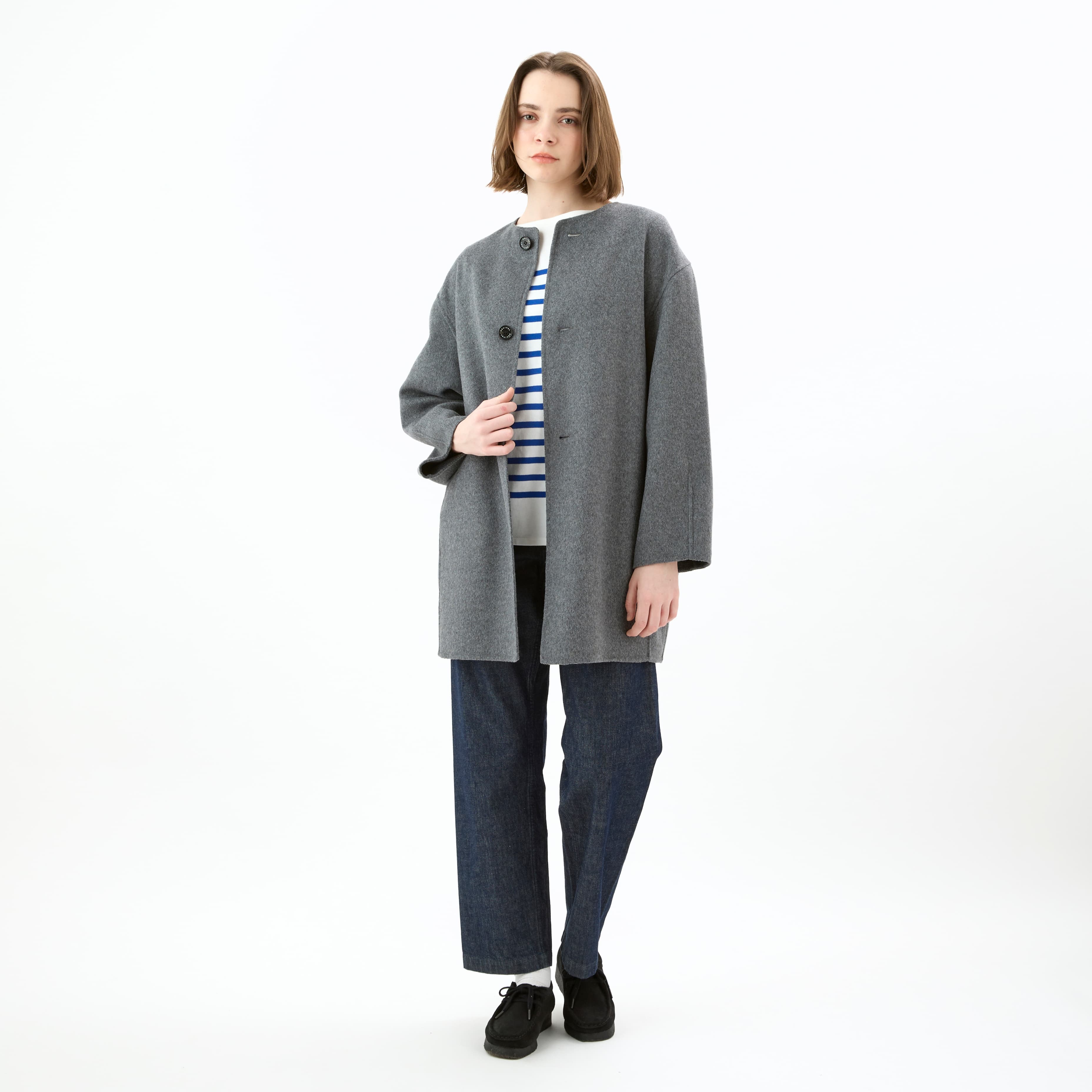 Women's River Wool Collarless Coat｜ORCIVAL