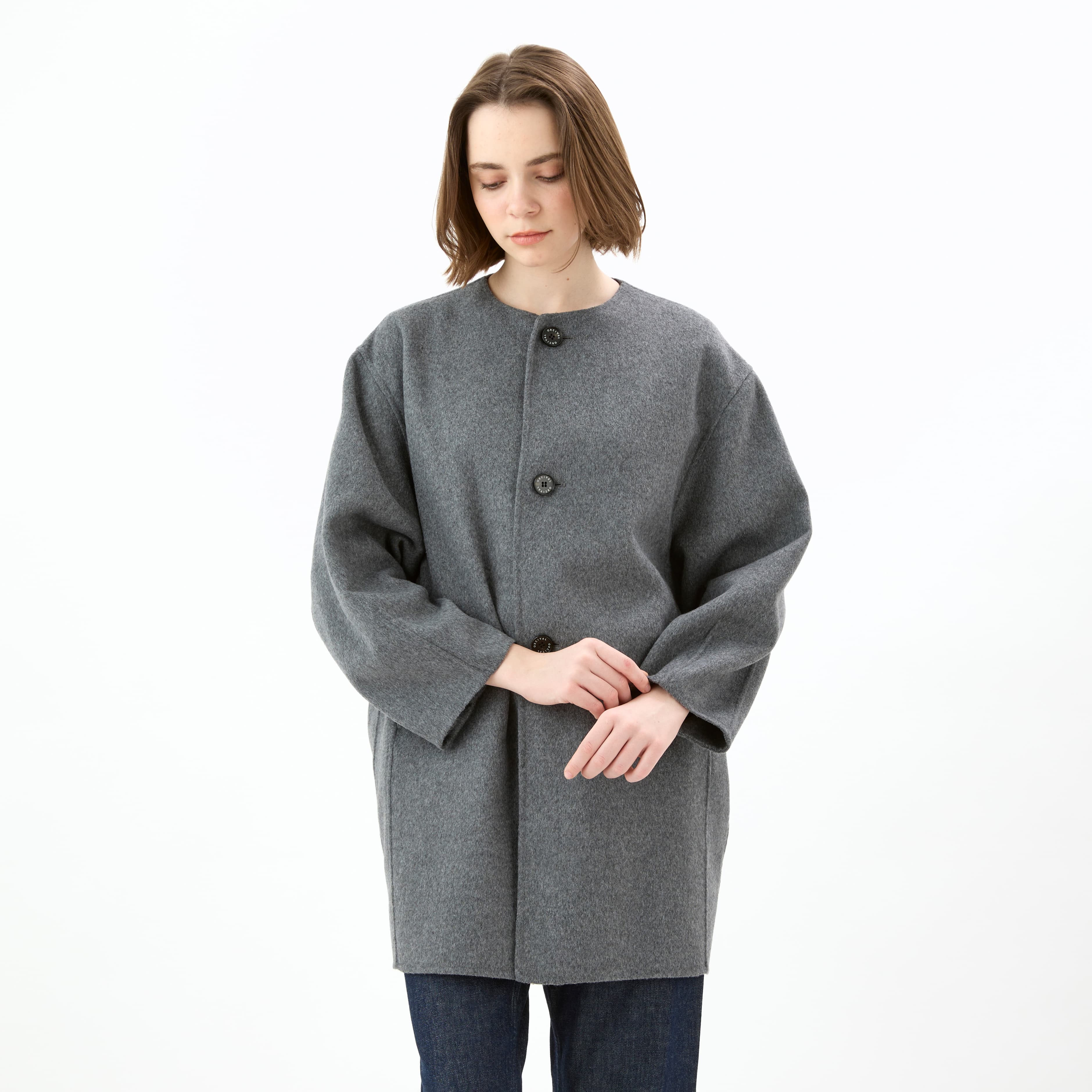 Women's River Wool Collarless Coat｜ORCIVAL