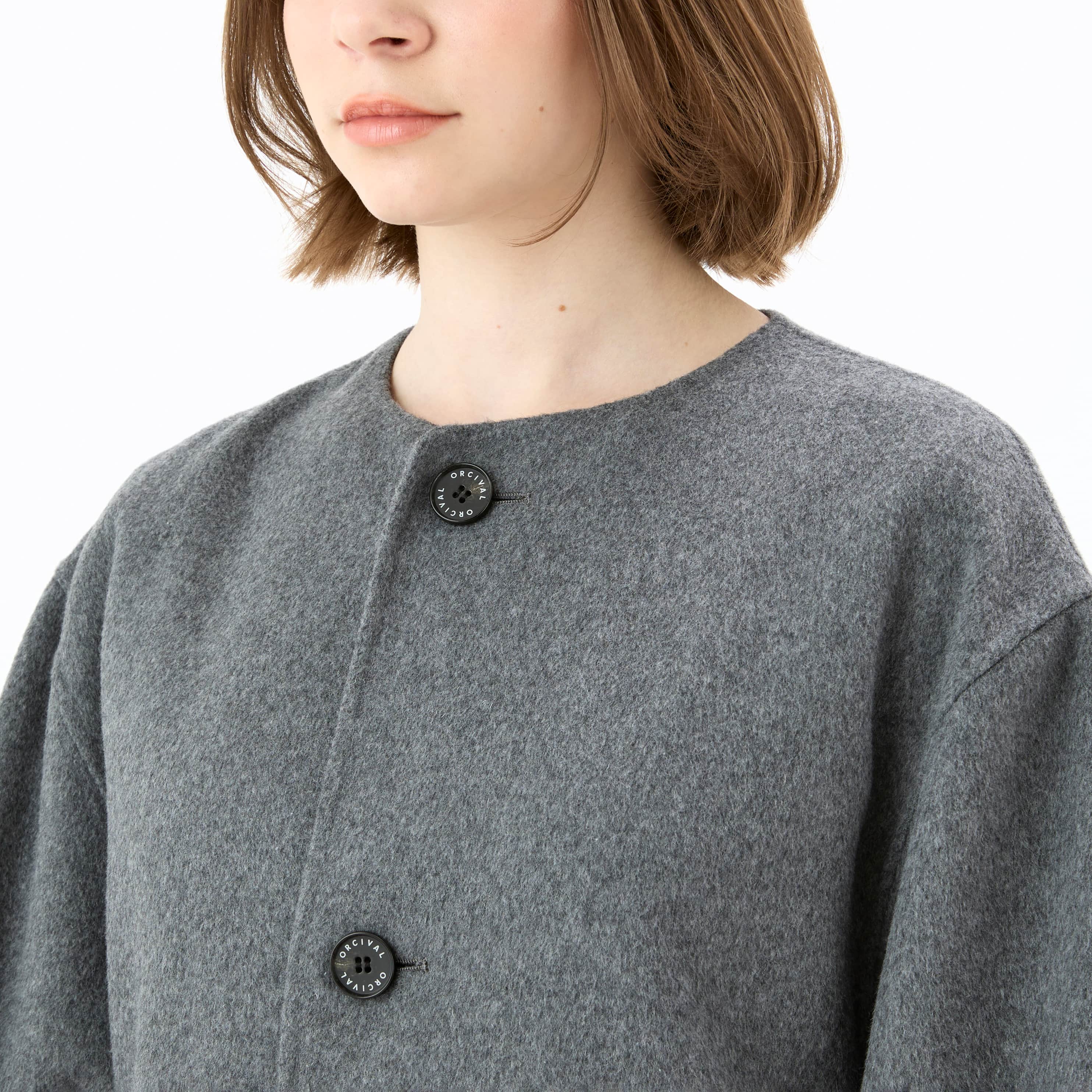 Women's River Wool Collarless Coat｜ORCIVAL
