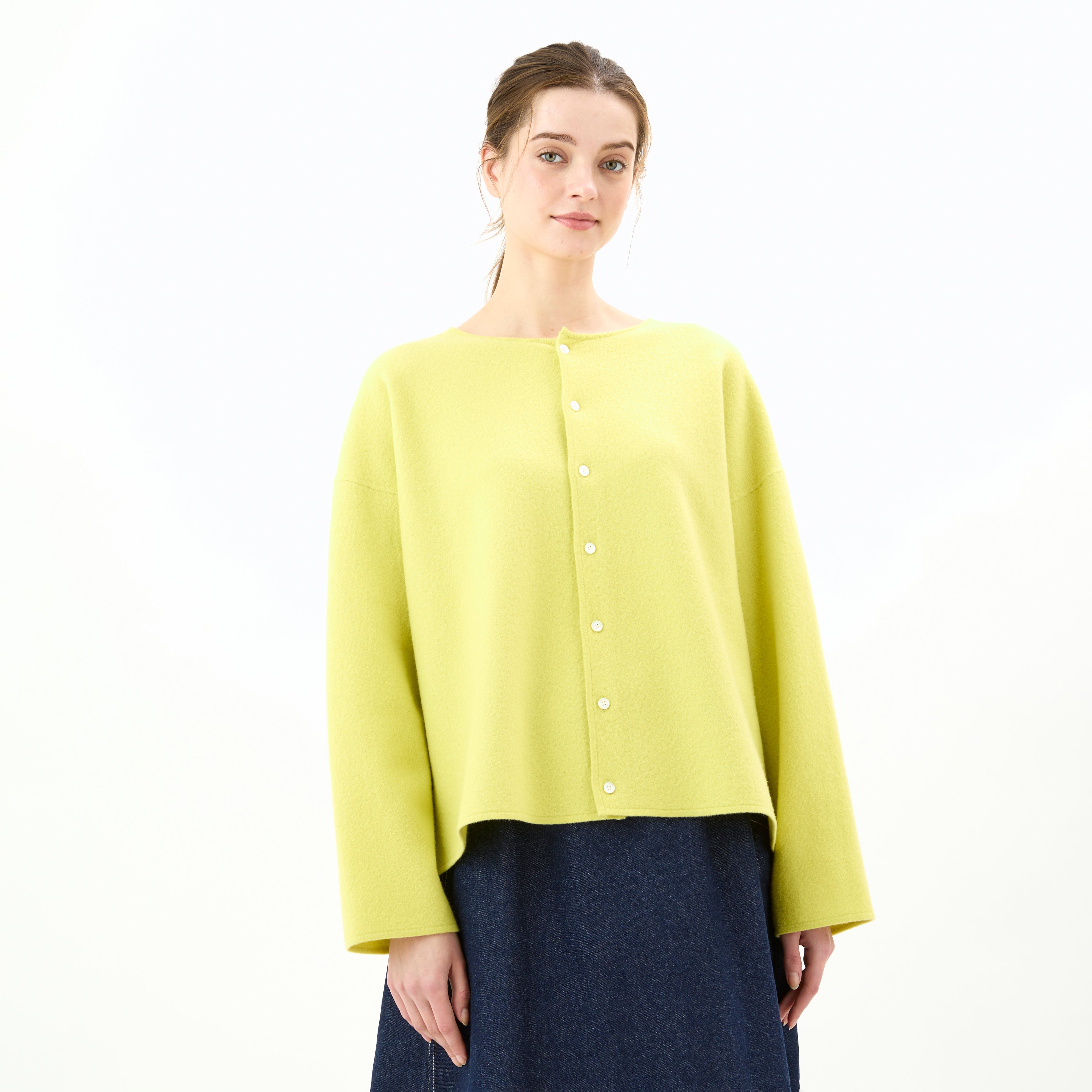 Women's Boiled Wool Jersey Knit Cardigan