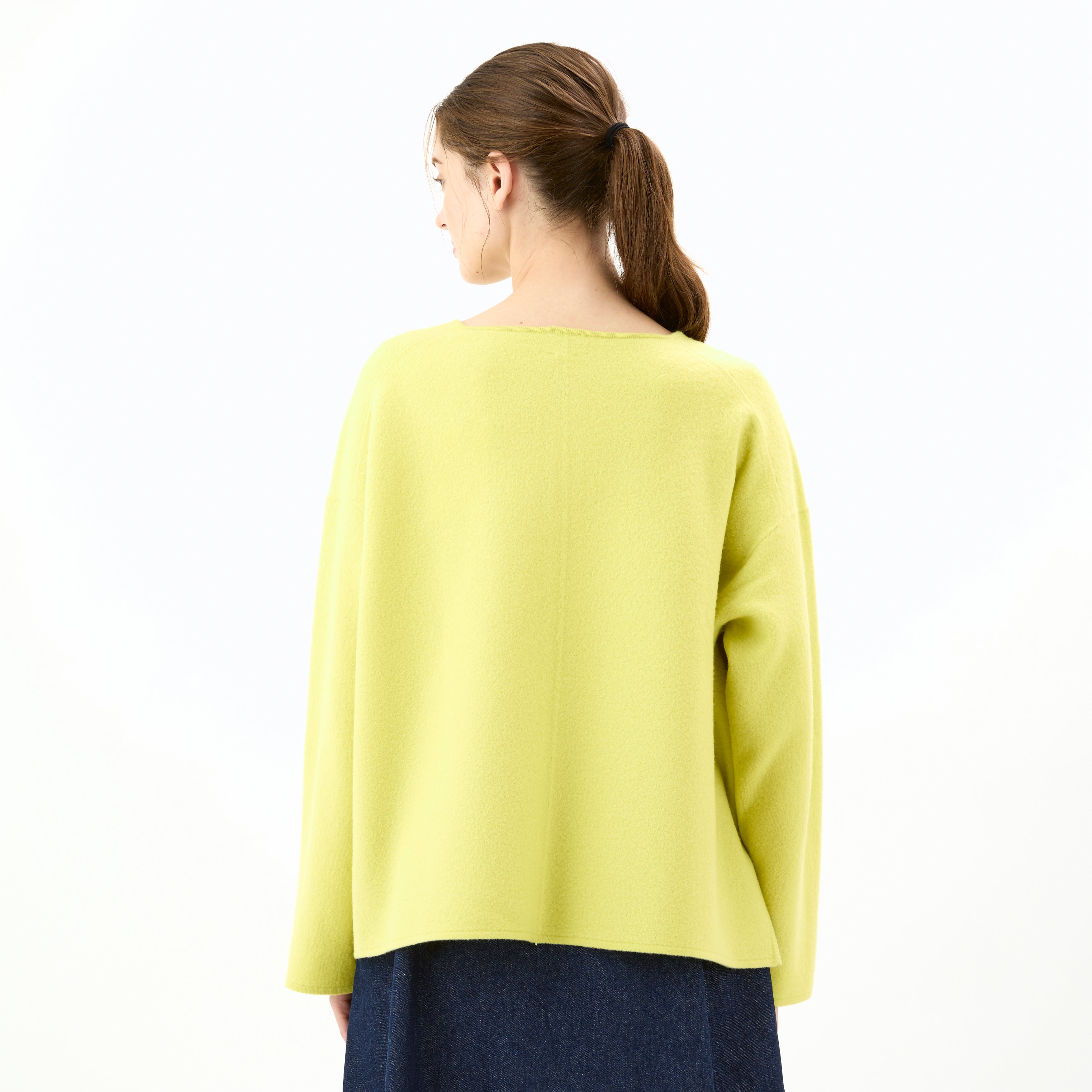 Women's Boiled Wool Jersey Knit Cardigan