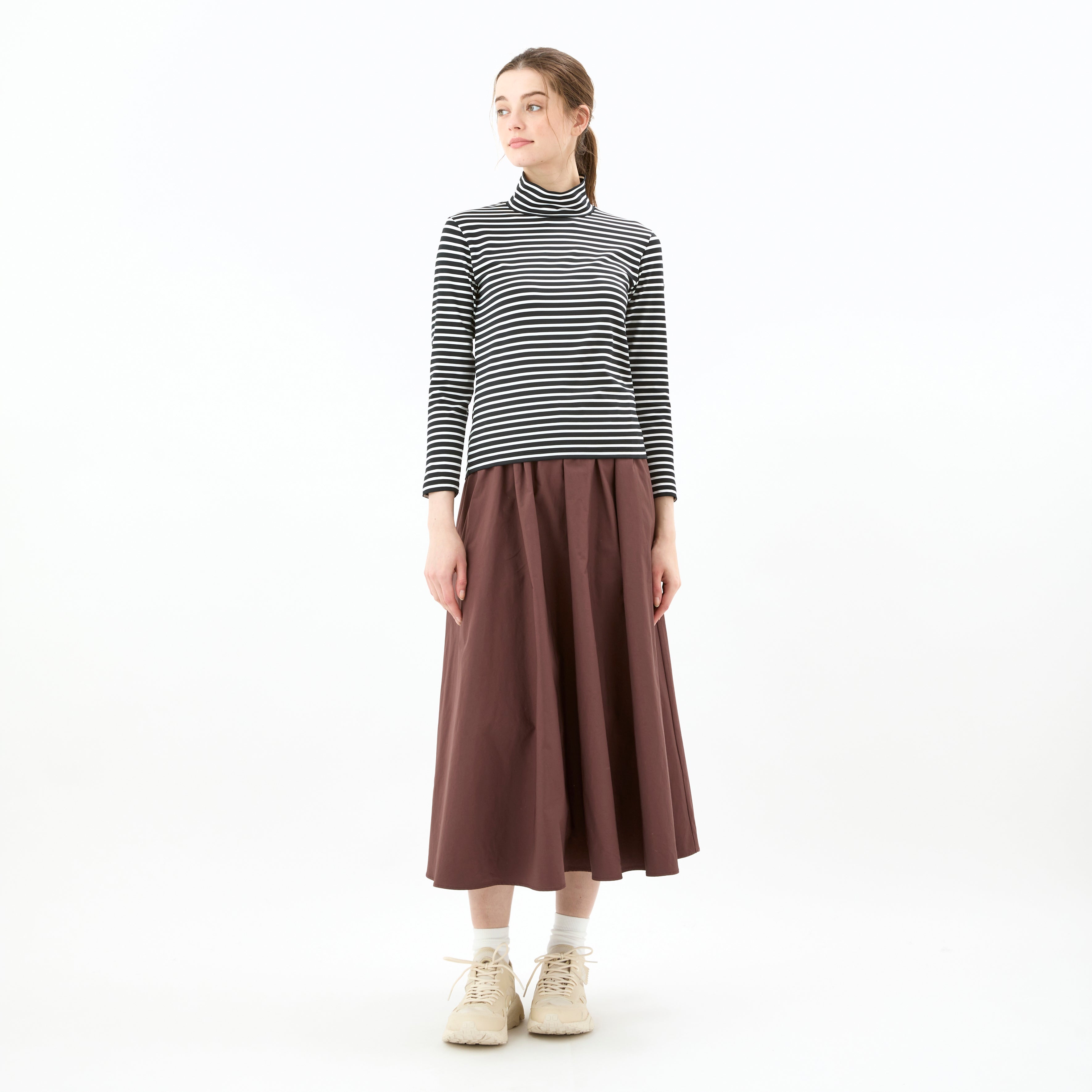 Women's Salt Shrinking Burberry Waist Gather Skirt