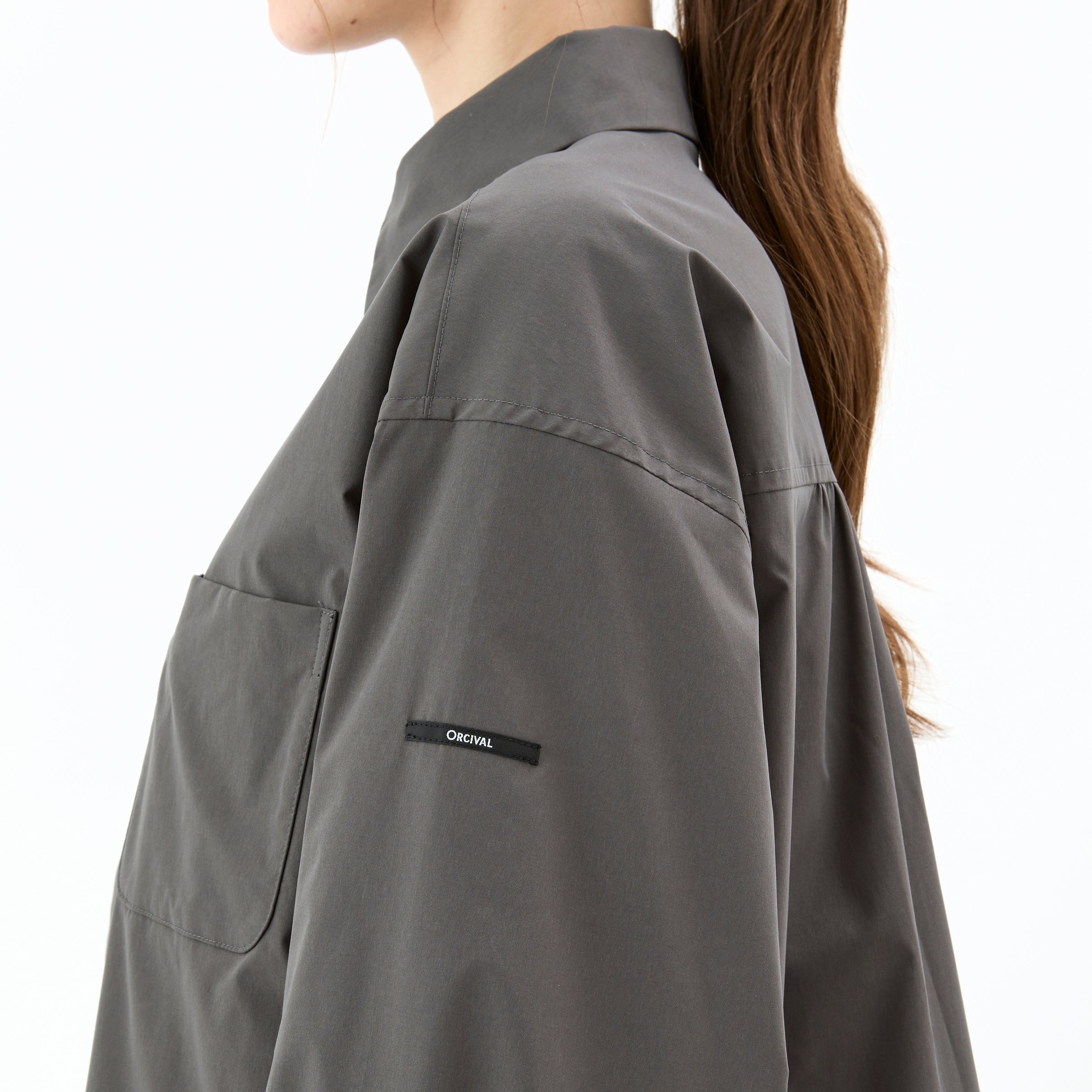 Women's Polyester Typewriter Stretch Regular Collar Shirt