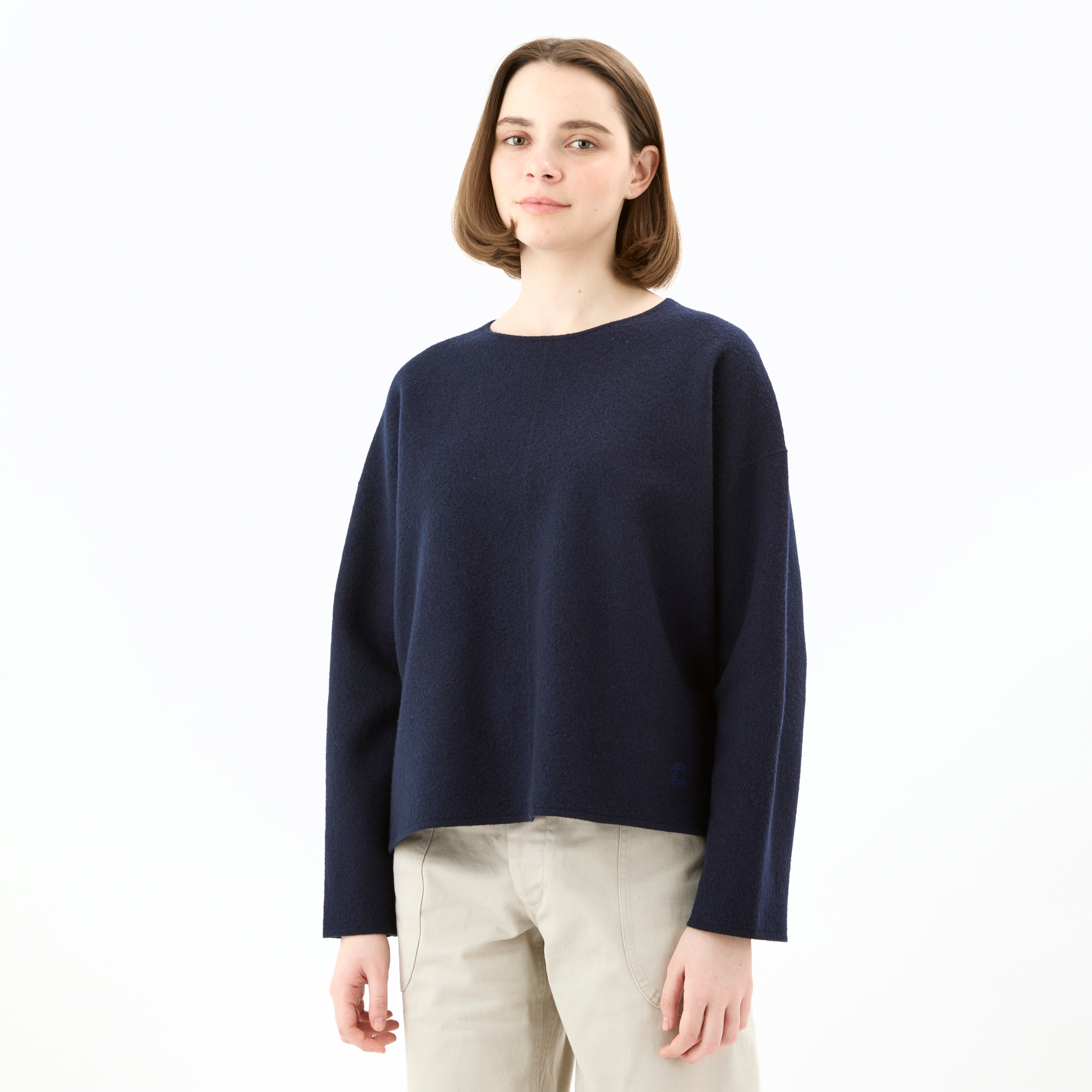 Women's Boiled Wool Jersey Pullover Knit