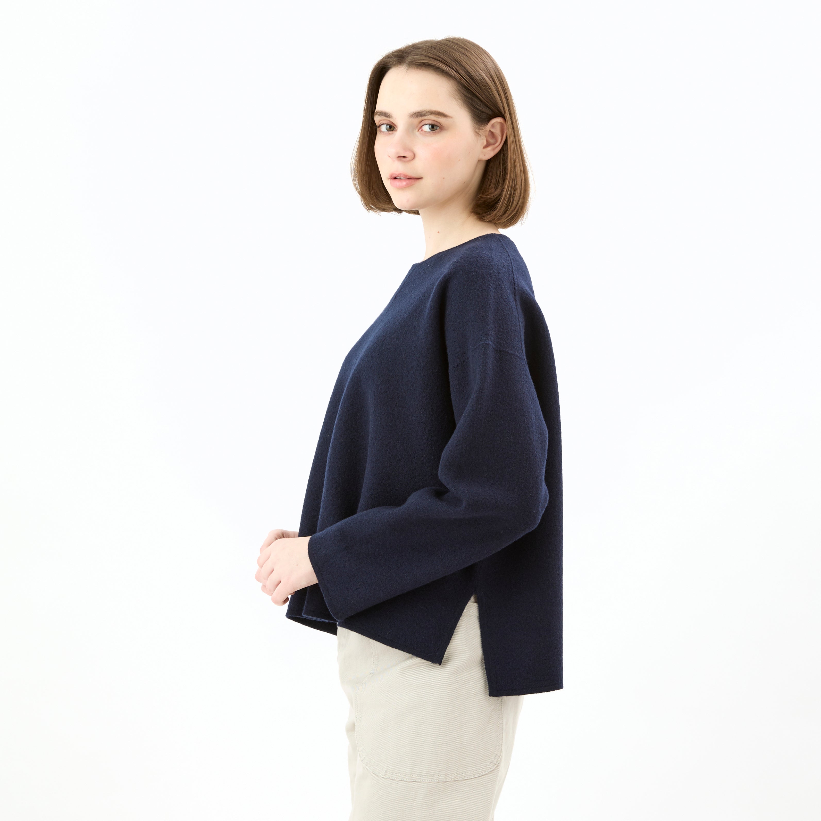 Women's Boiled Wool Jersey Pullover Knit