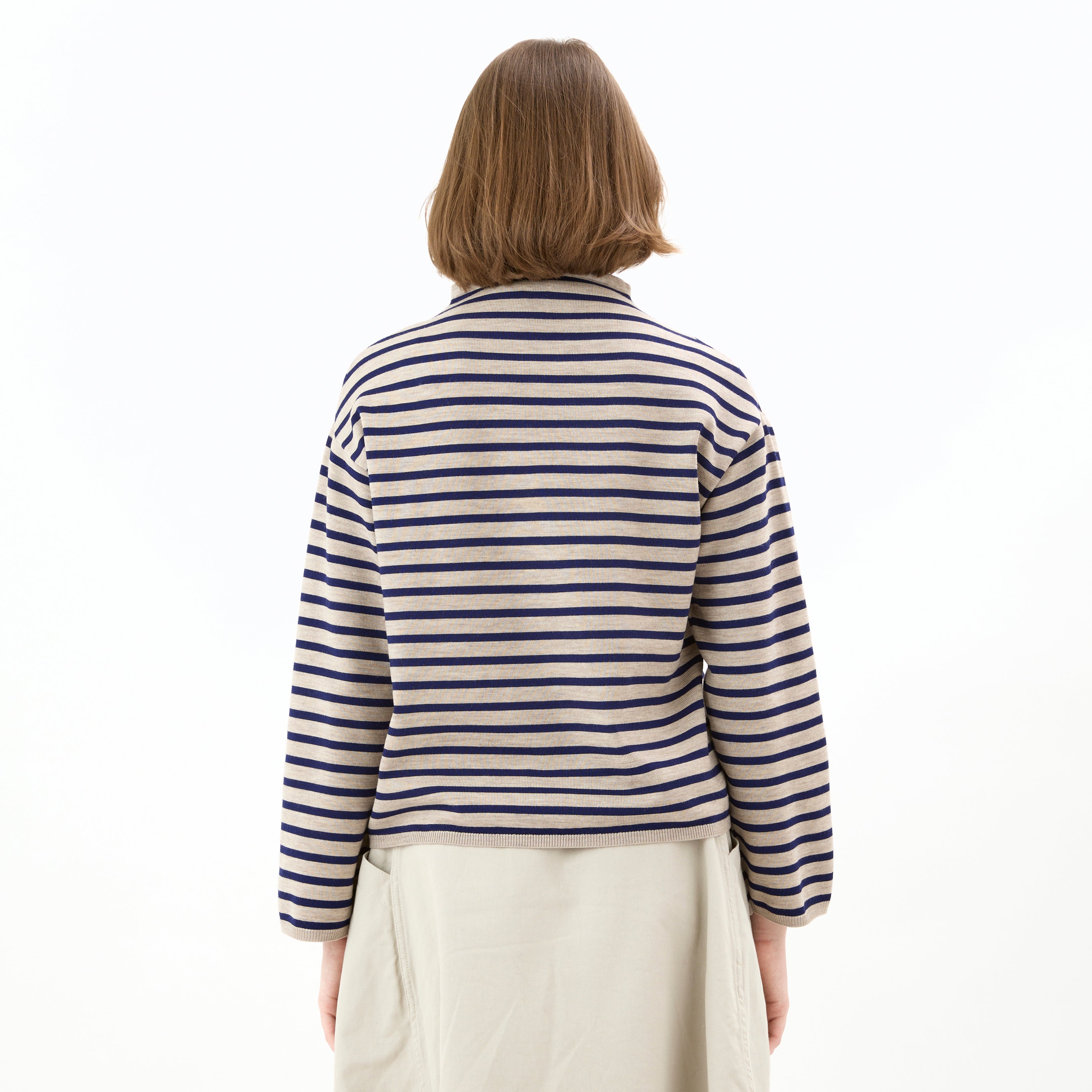 Women's Wool Plating Mock Neck Knit