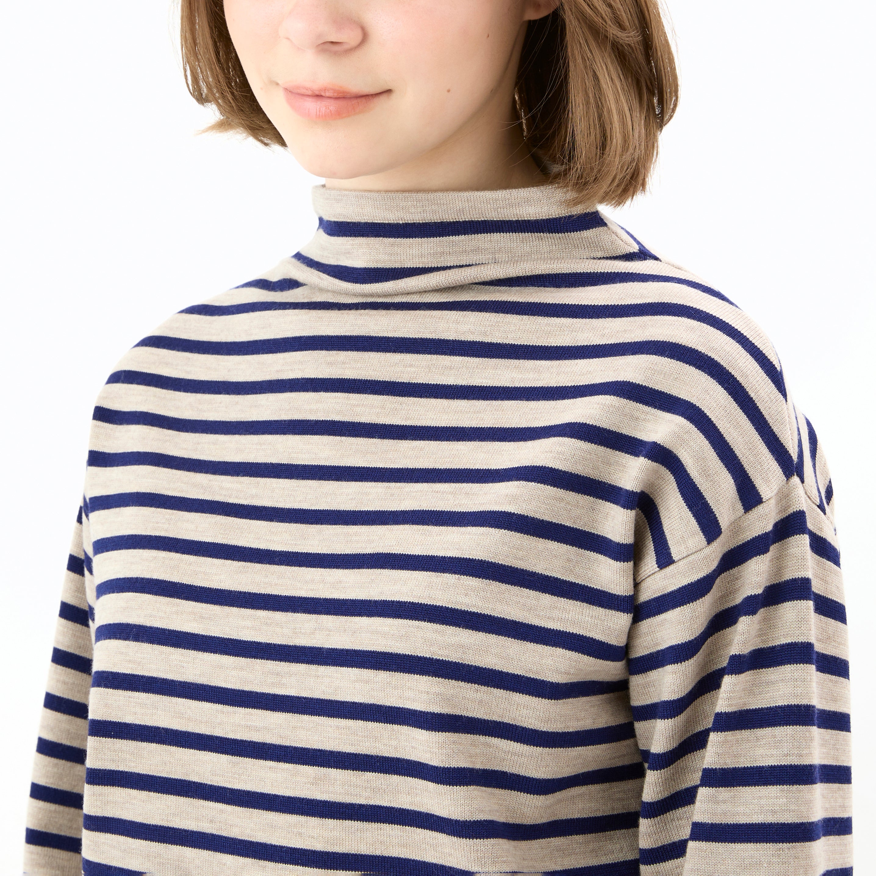 Women's Wool Plating Mock Neck Knit