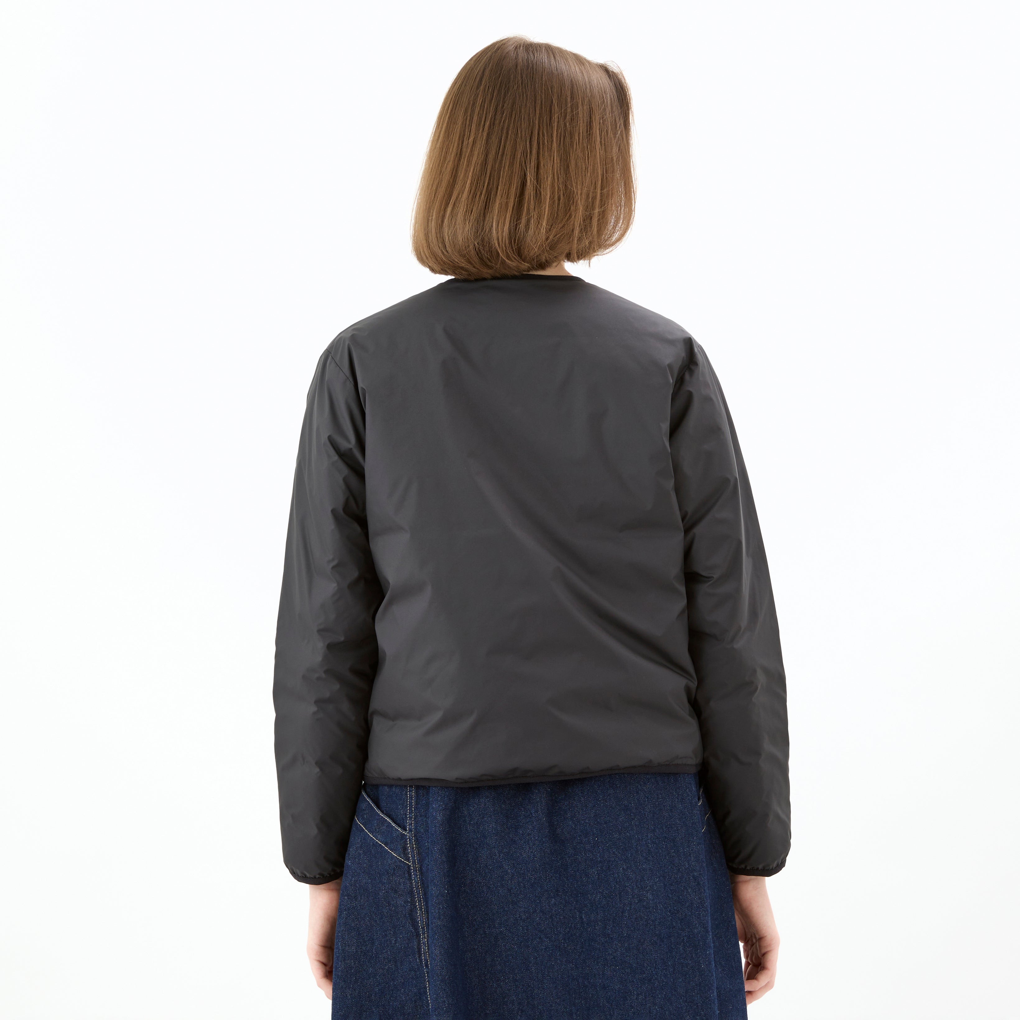Women's Polyester Taffeta Round Neck  Inner Down Blouson