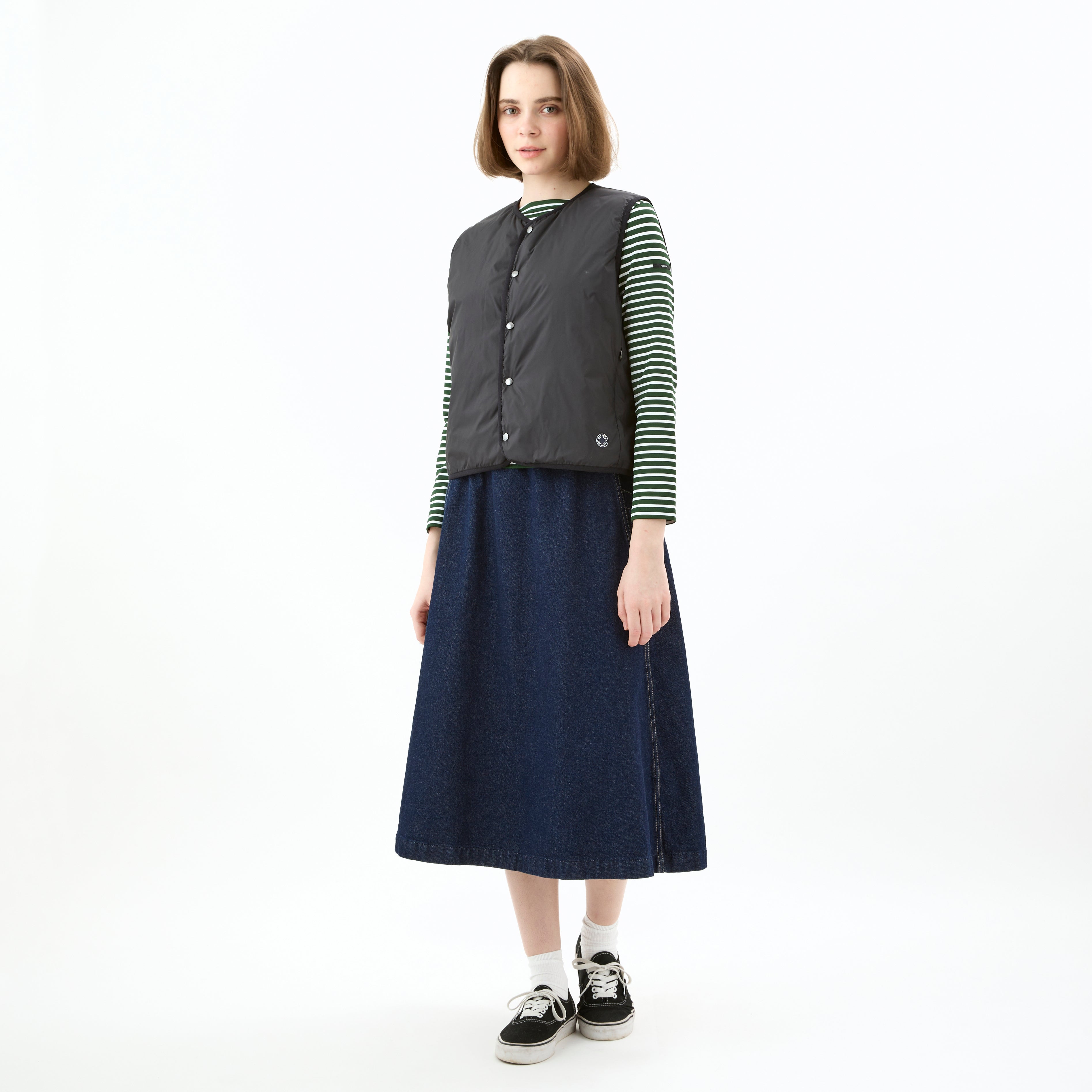 Women's Polyester Taffeta Round Neck  Inner Down Vest