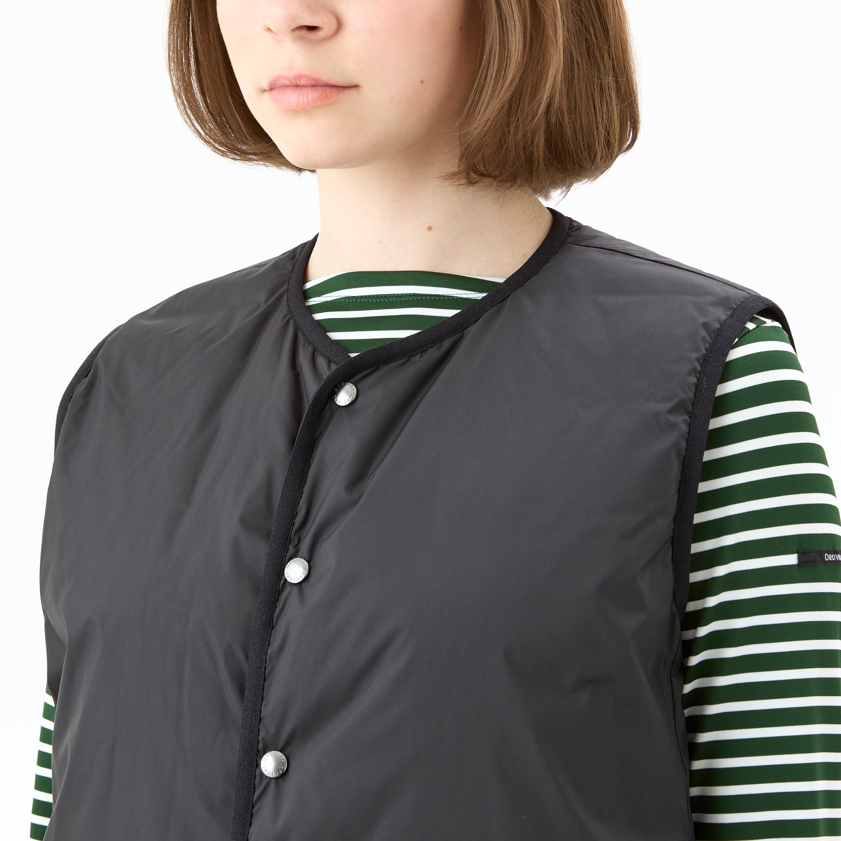 Women's Polyester Taffeta Round Neck  Inner Down Vest