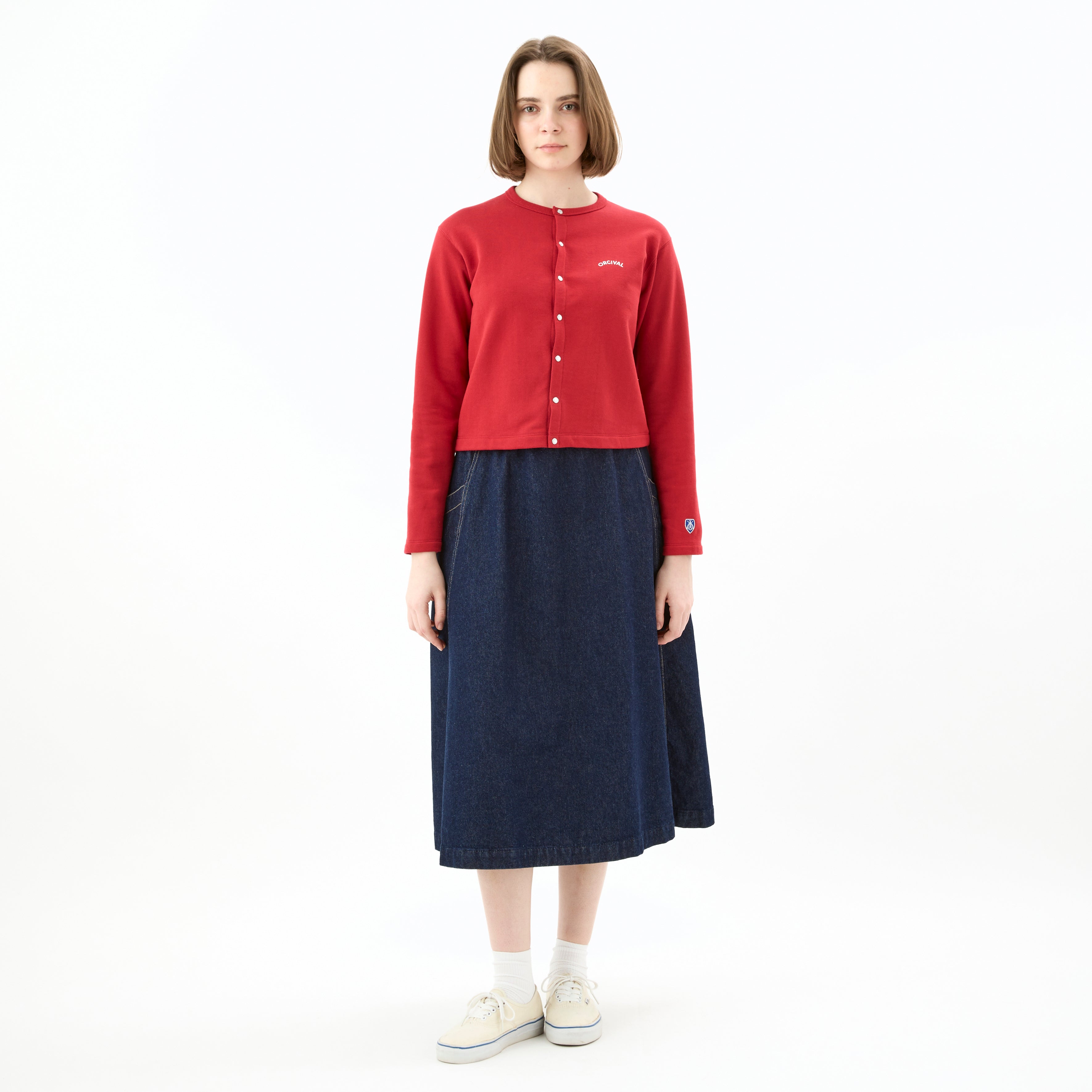 Women's Light French Terry Crew Neck Cardigan