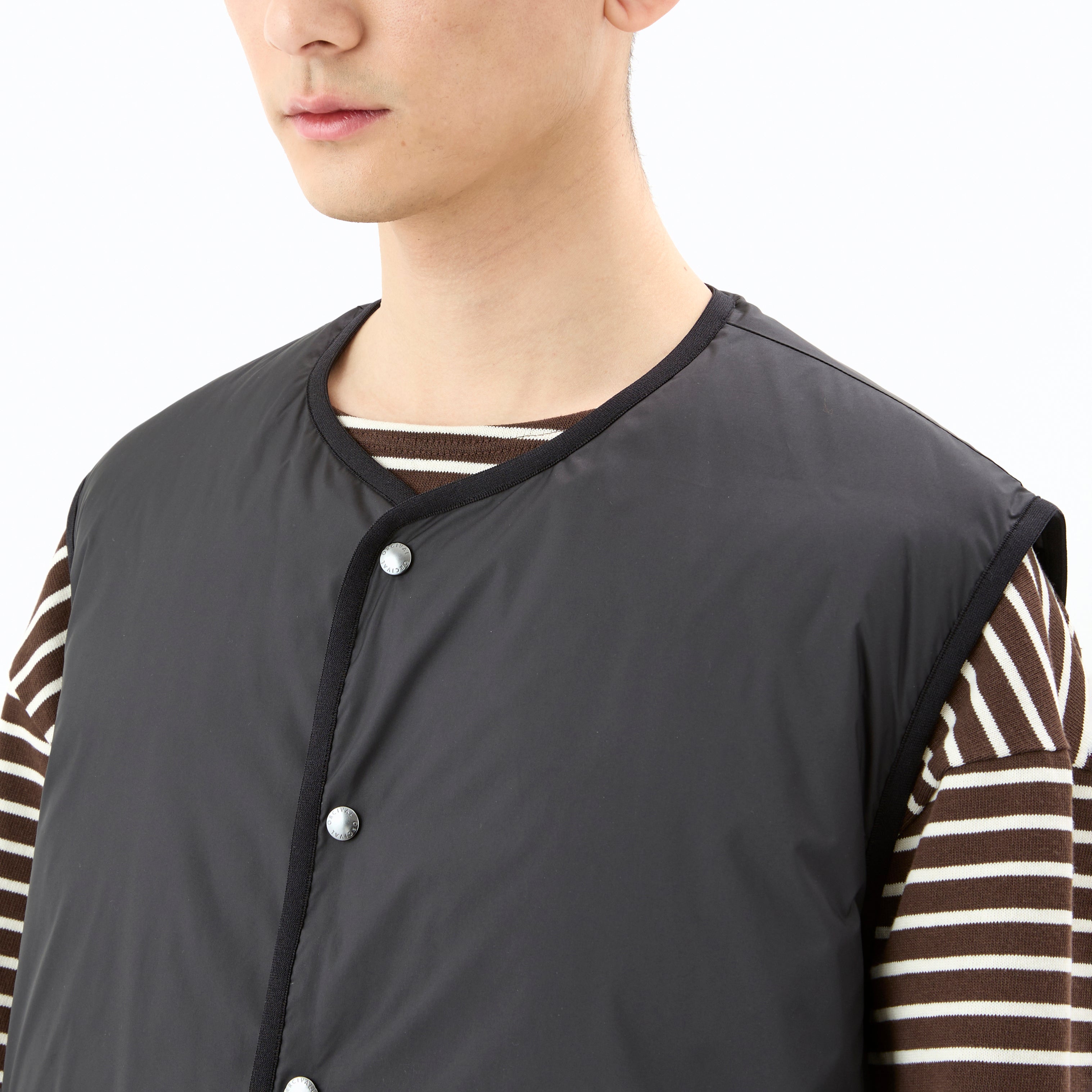 Men's Polyester Taffeta Round Neck  Inner Down Vest