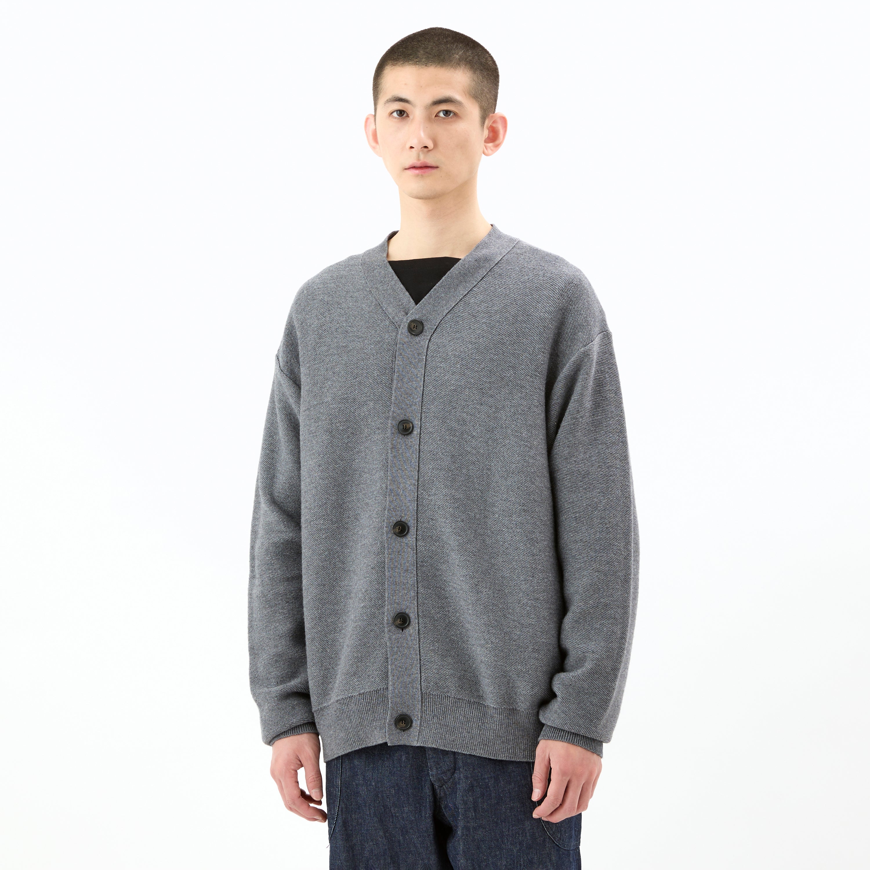 Men's Wool Cotton 9G French Terry Knit Cardigan