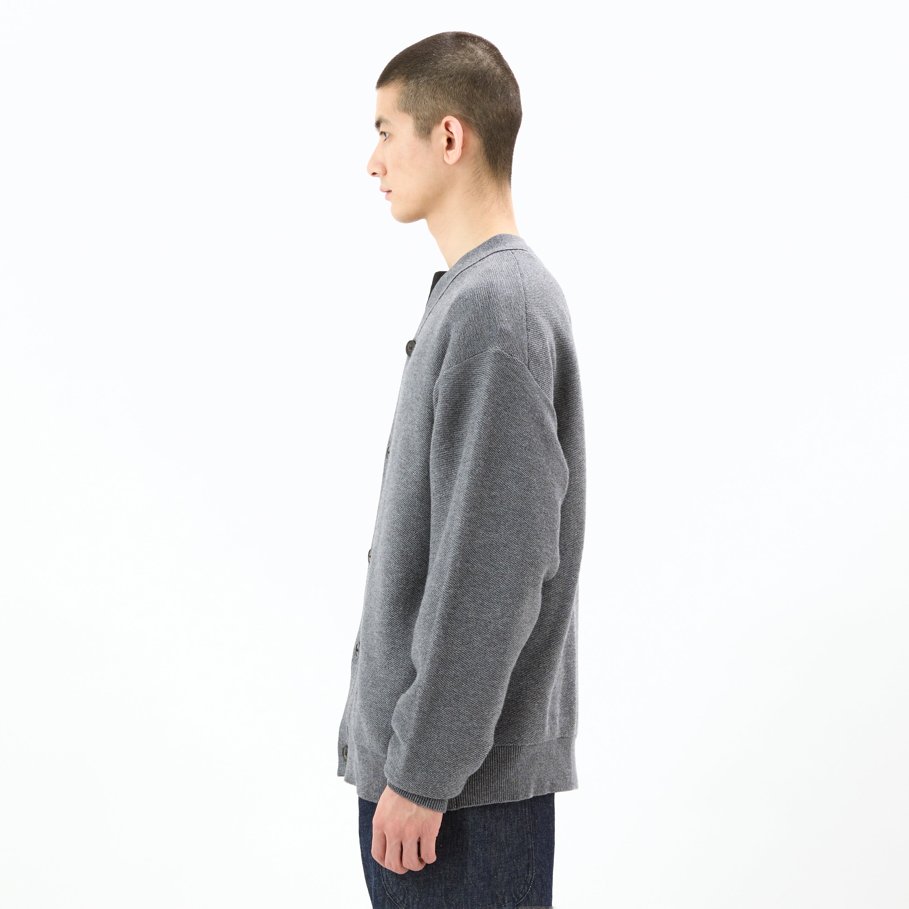 Men's Wool Cotton 9G French Terry Knit Cardigan