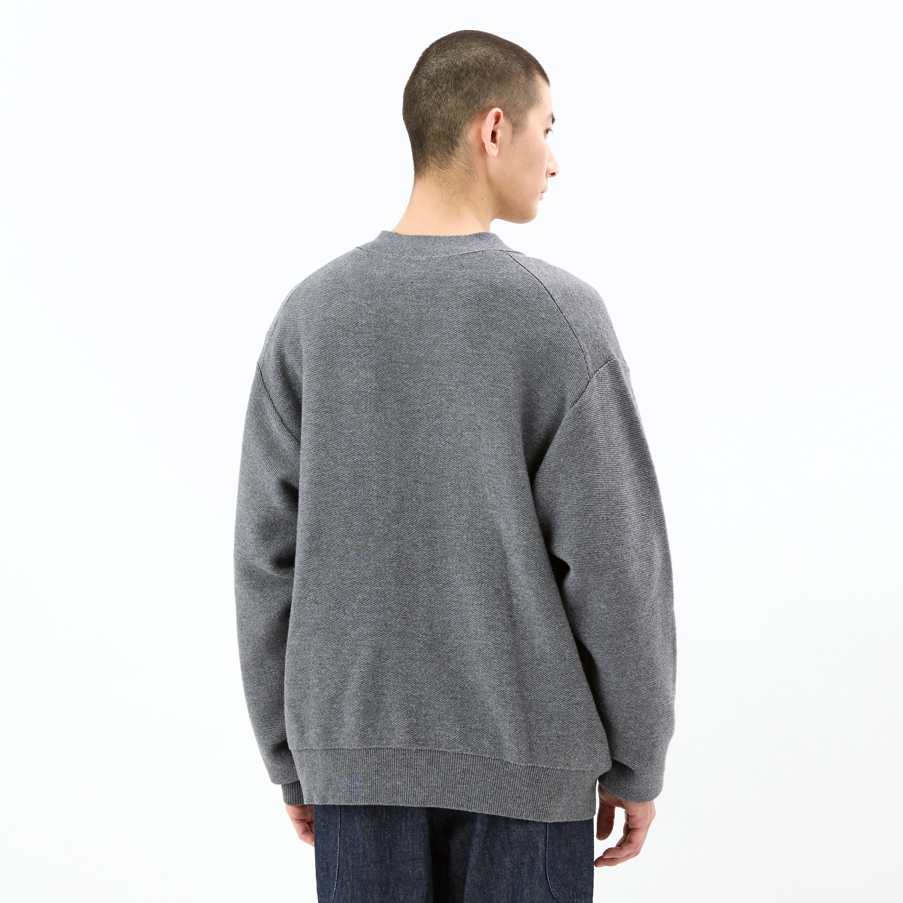 Men's Wool Cotton 9G French Terry Knit Cardigan