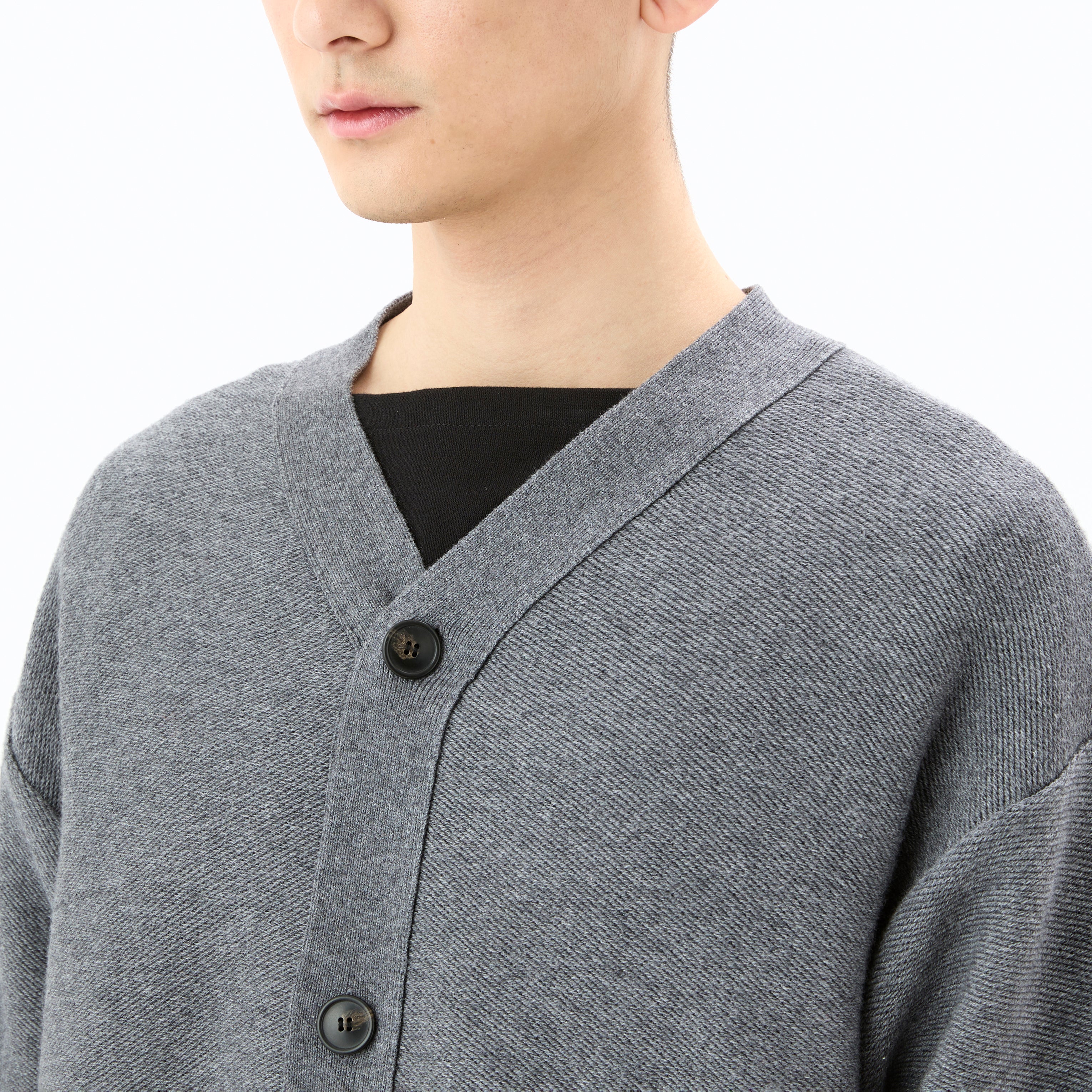 Men's Wool Cotton 9G French Terry Knit Cardigan
