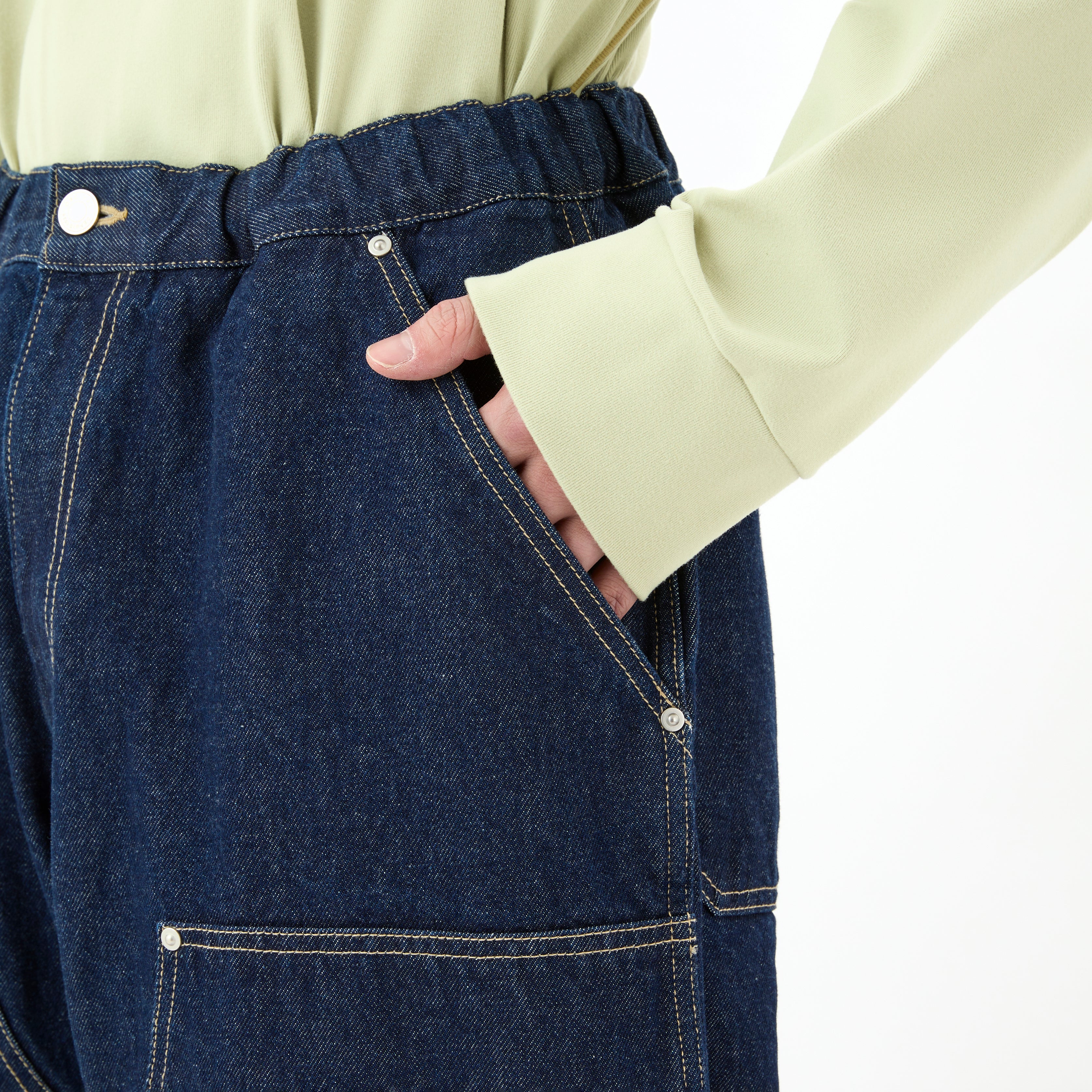 Men's Denim Double Knee Easy Pants