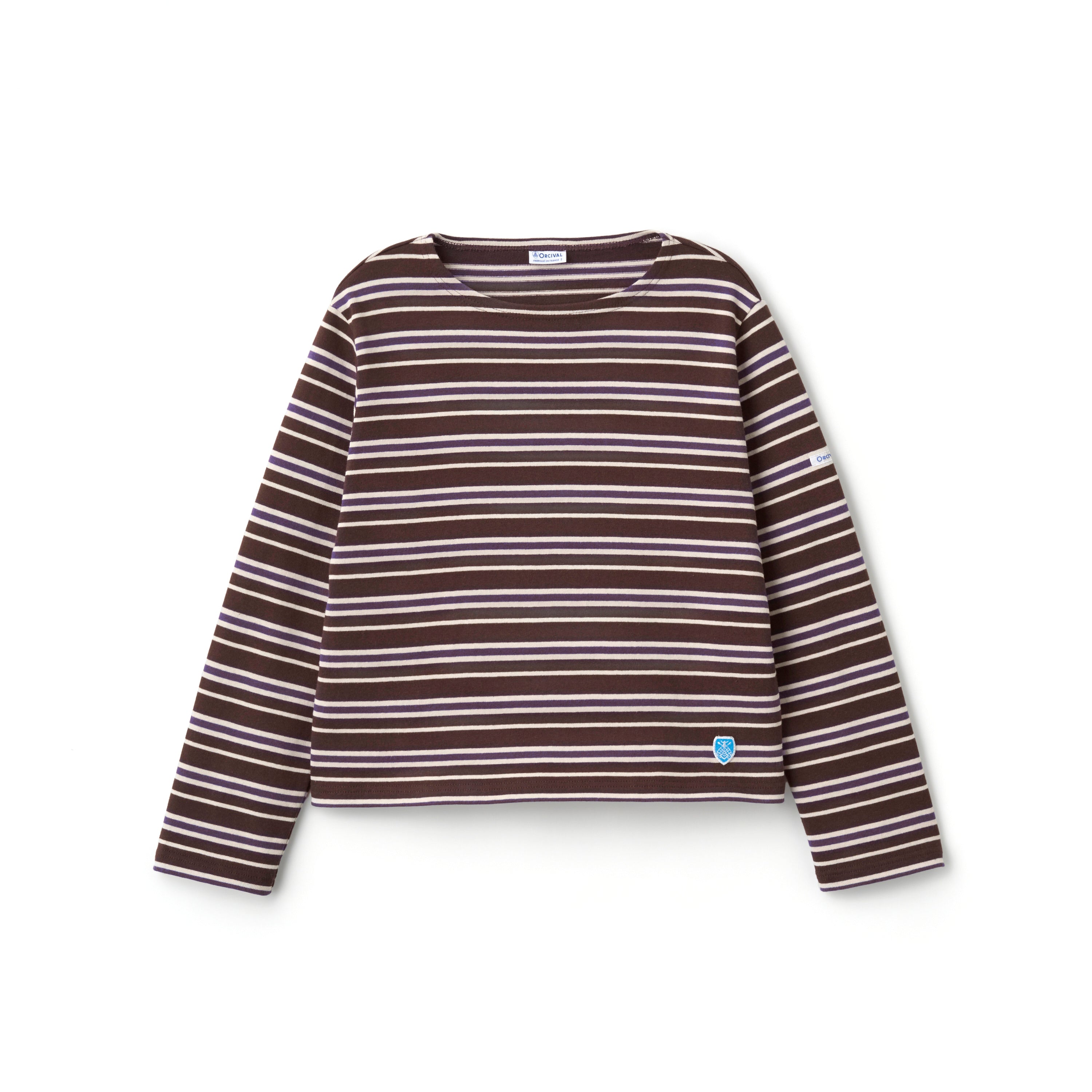 Women's Cotton Lourd Crew Neck Basque Shirt Multi Border