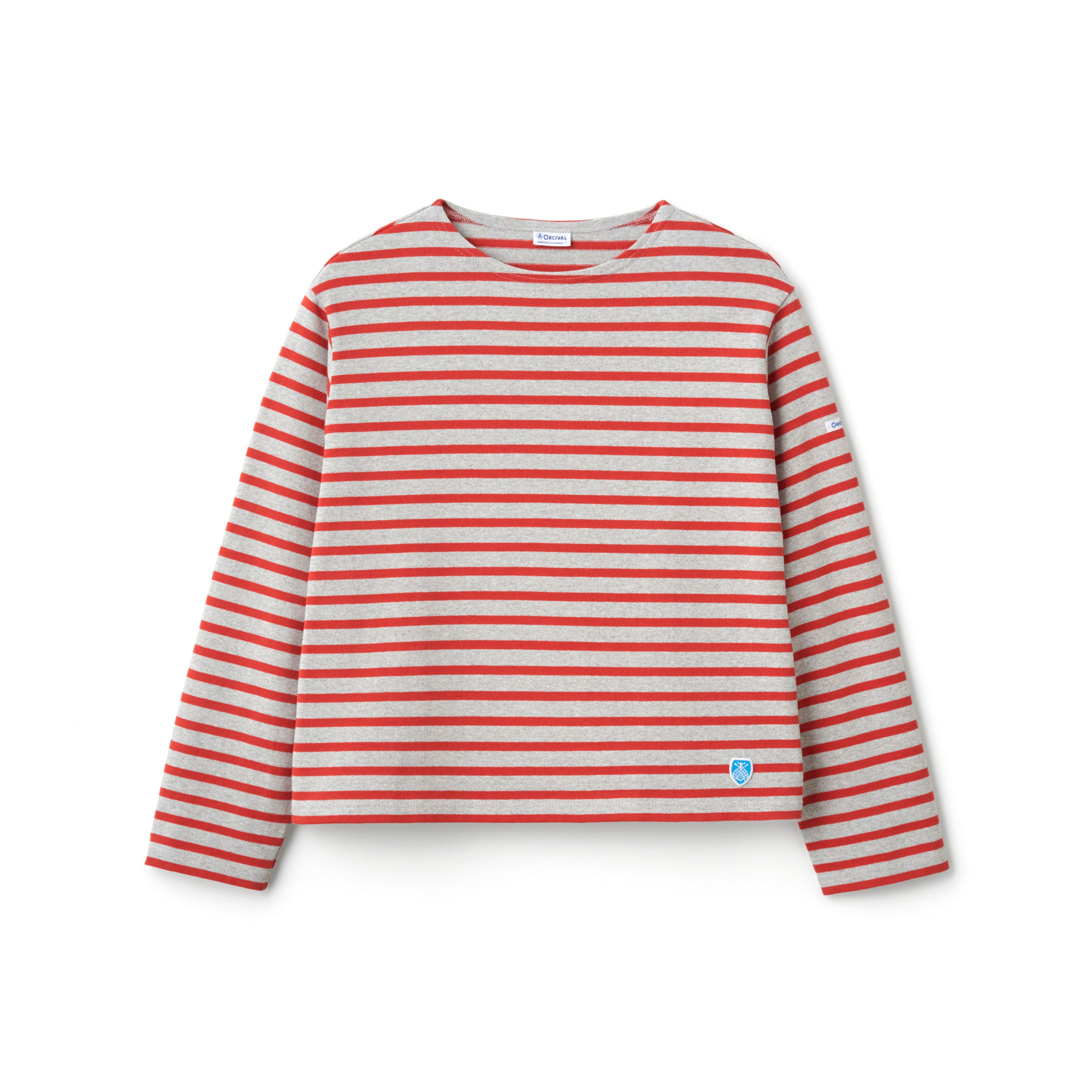 Women's Cotton Lourd Crew Neck Basque Shirt Border