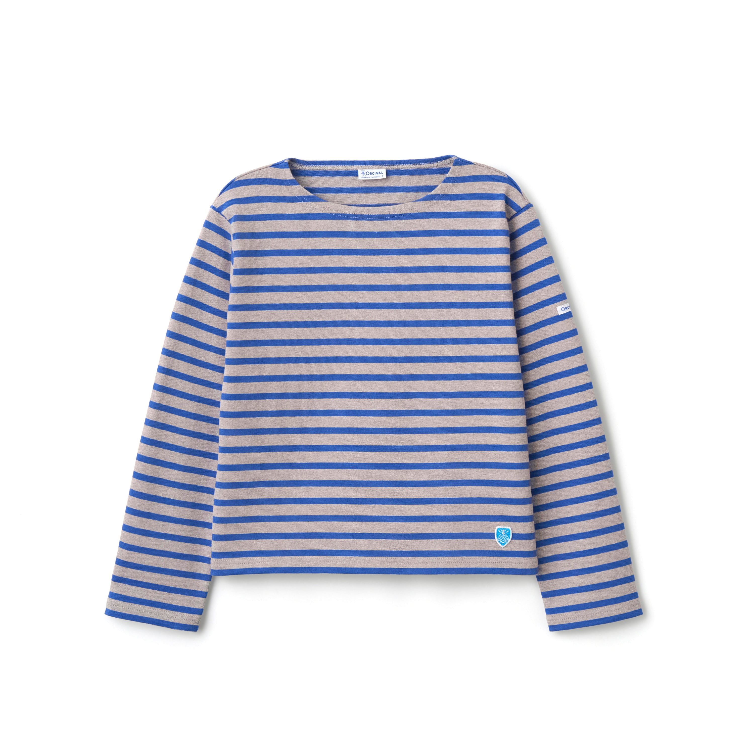 Women's Cotton Lourd Crew Neck Basque Shirt Border