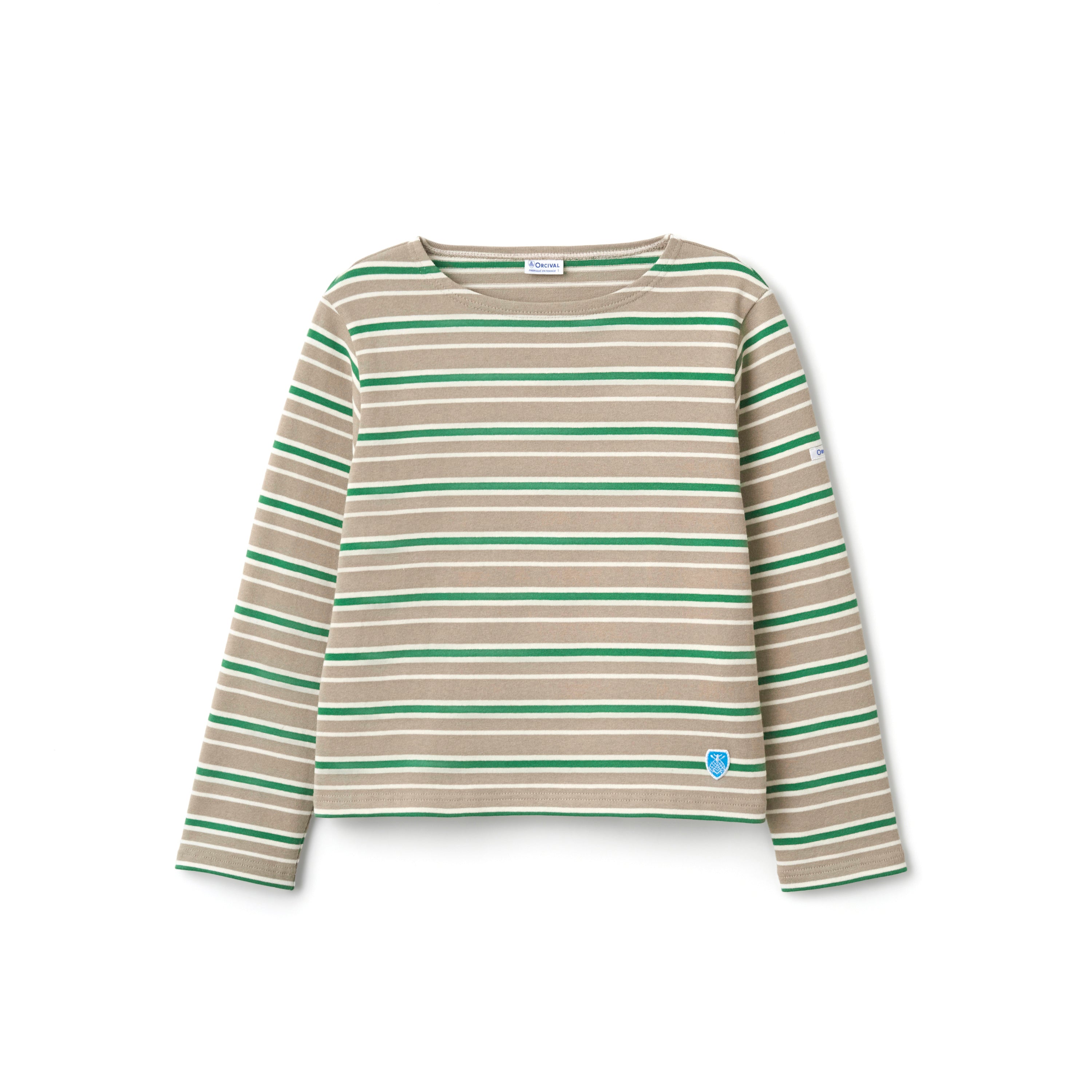Women's Cotton Lourd Crew Neck Basque Shirt Multi Border