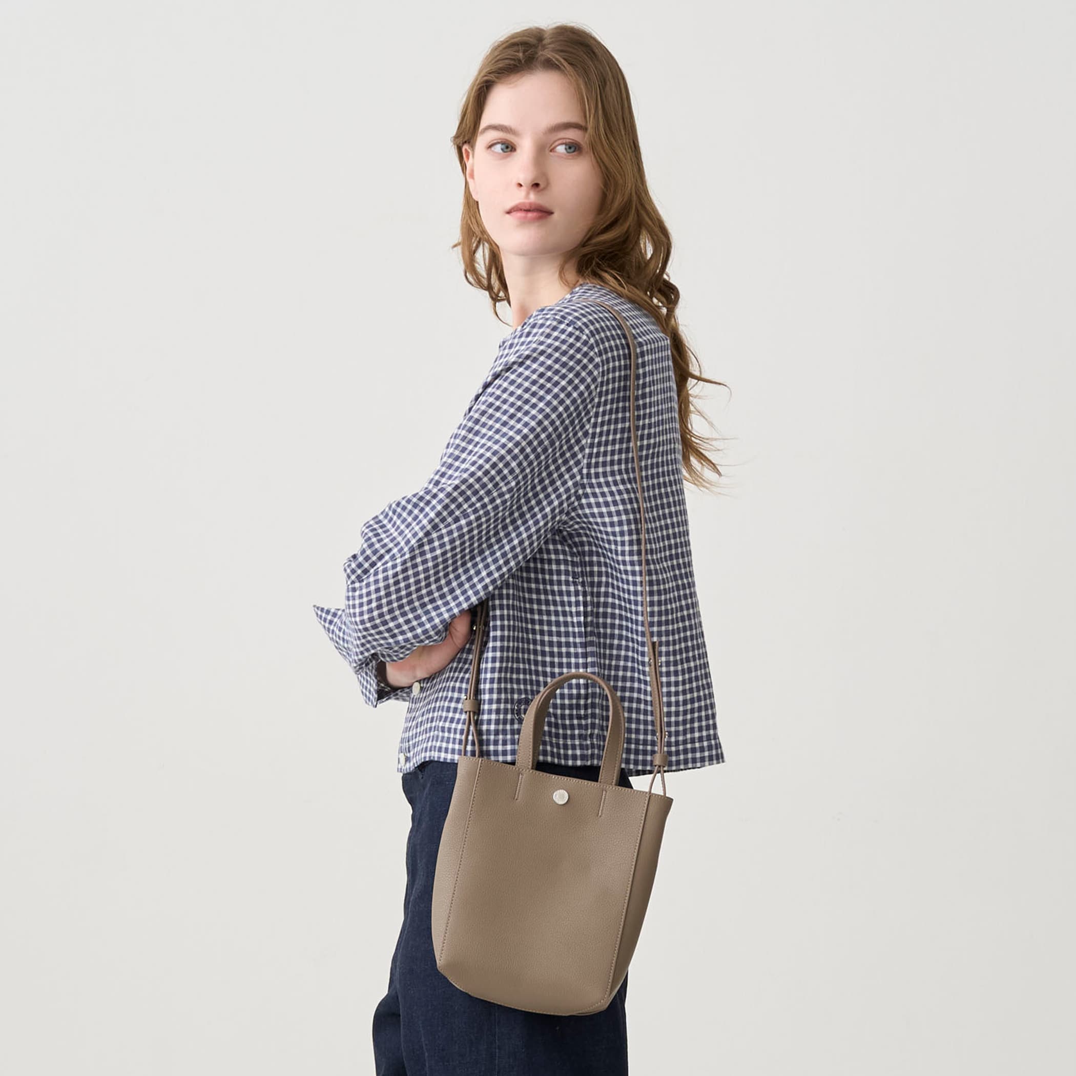 Double Face Leather 2way Tote Bag