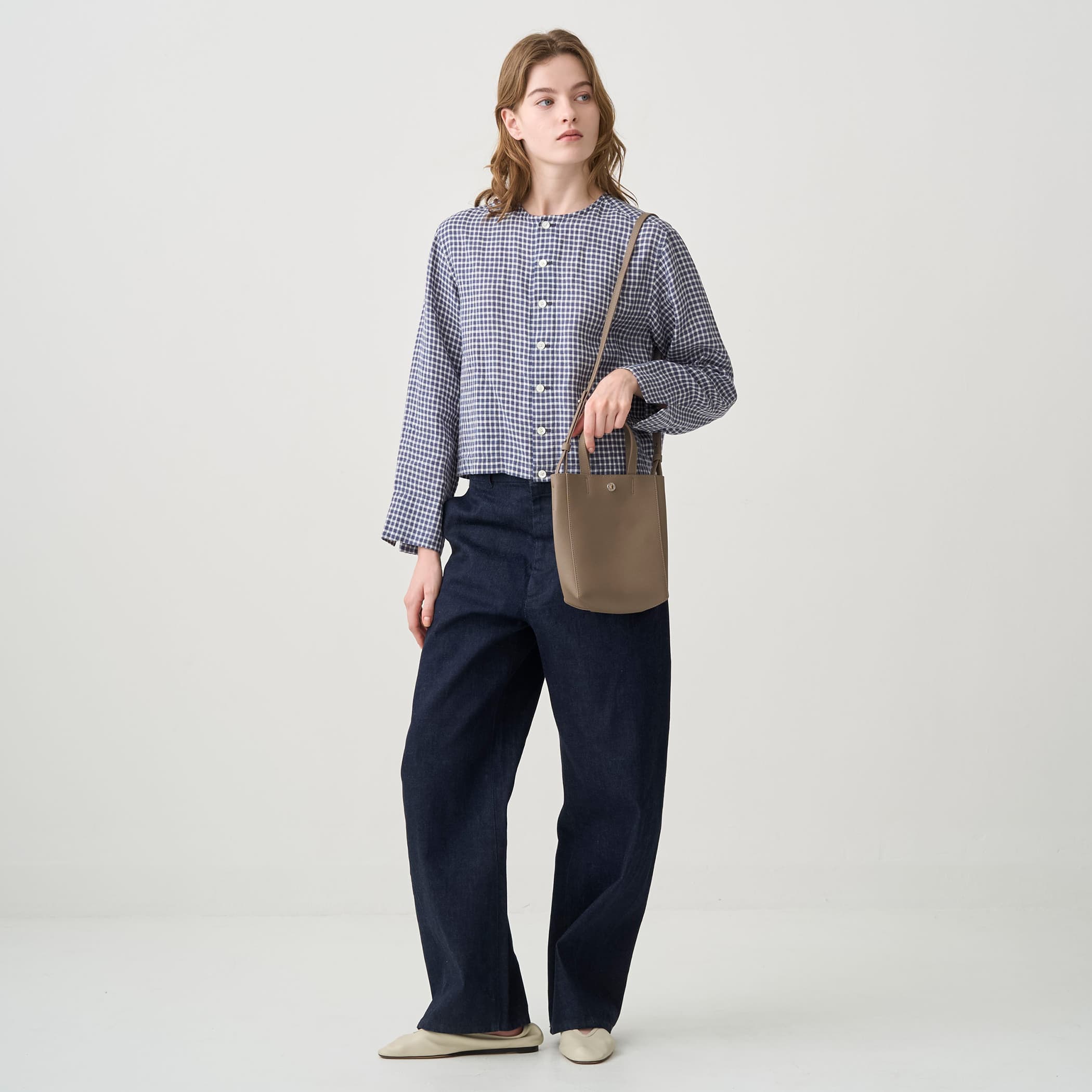 Double Face Leather 2way Tote Bag