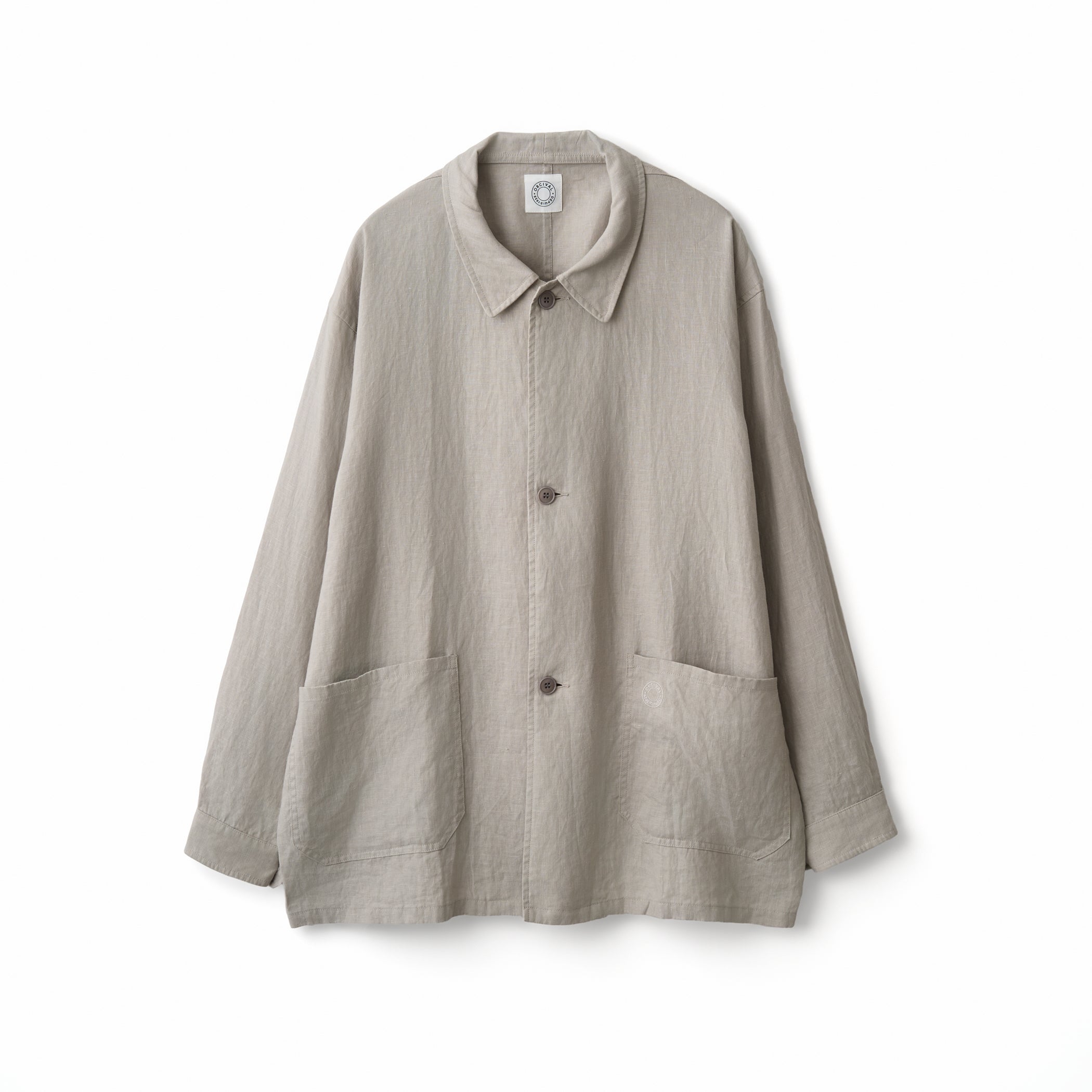 kaval ナチュラル色ハイカウントリネンプルオーバーシャツ サイズLarge Men's Linen Coverall Shirt｜ORCIVAL