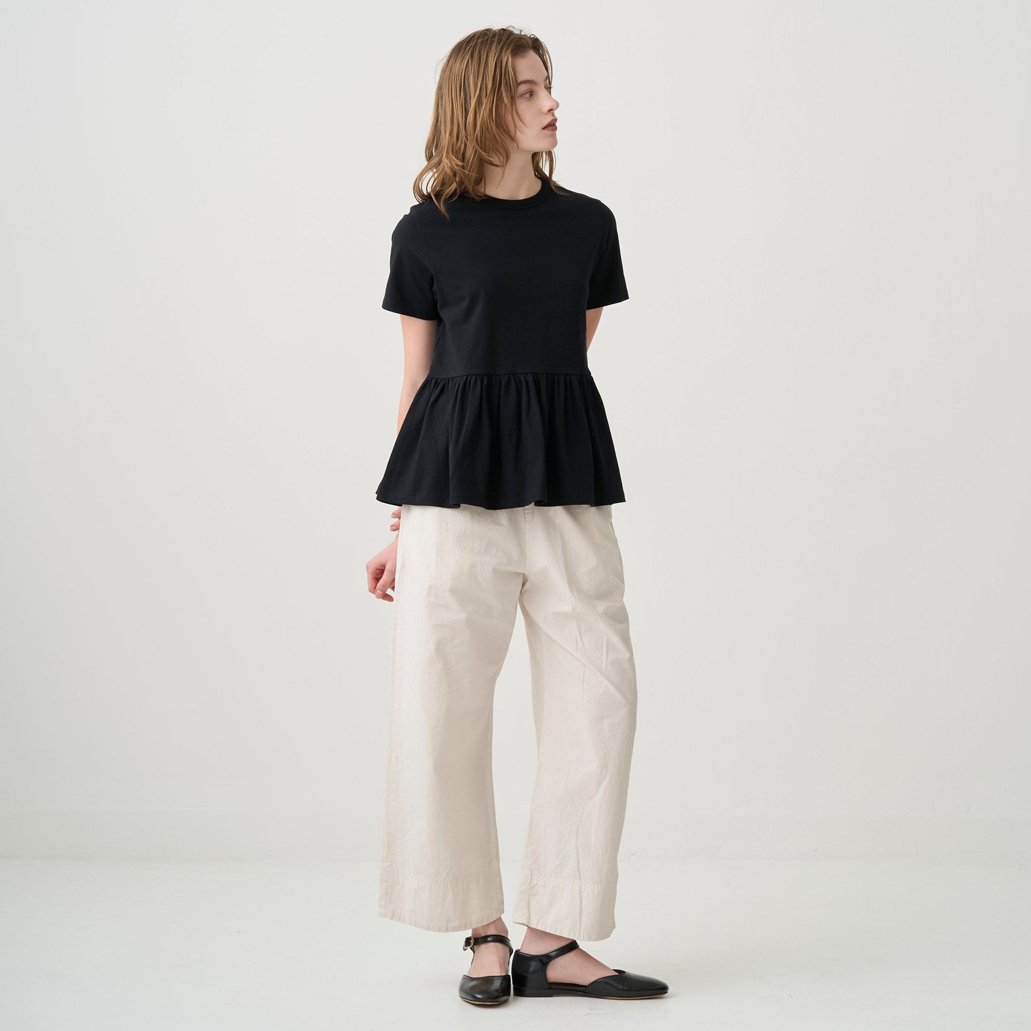 Women's Open End Jersey Gathered Short Sleeve Pullover
