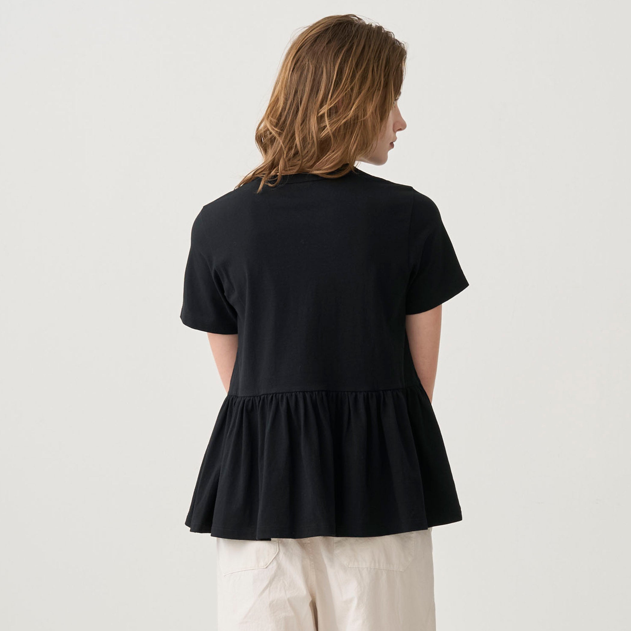 Women's Open End Jersey Gathered Short Sleeve Pullover