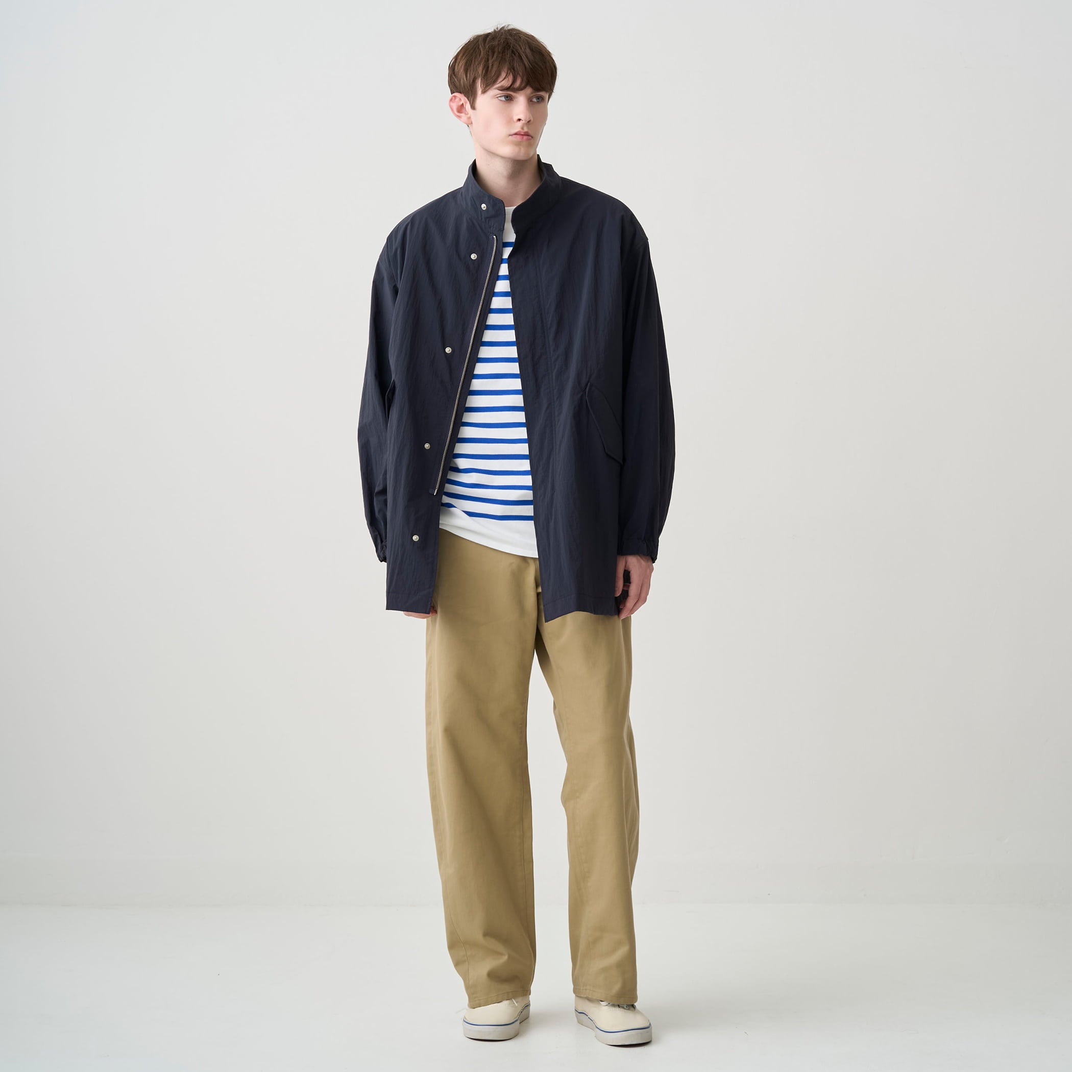 Men's Paper Like Nylon Stand Collar Jacket