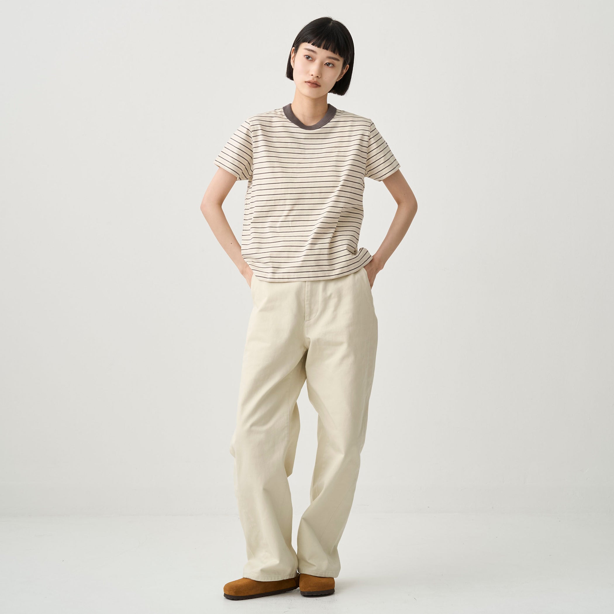 Women's Cotton Stretch Crew Neck Short Sleeve Pullover