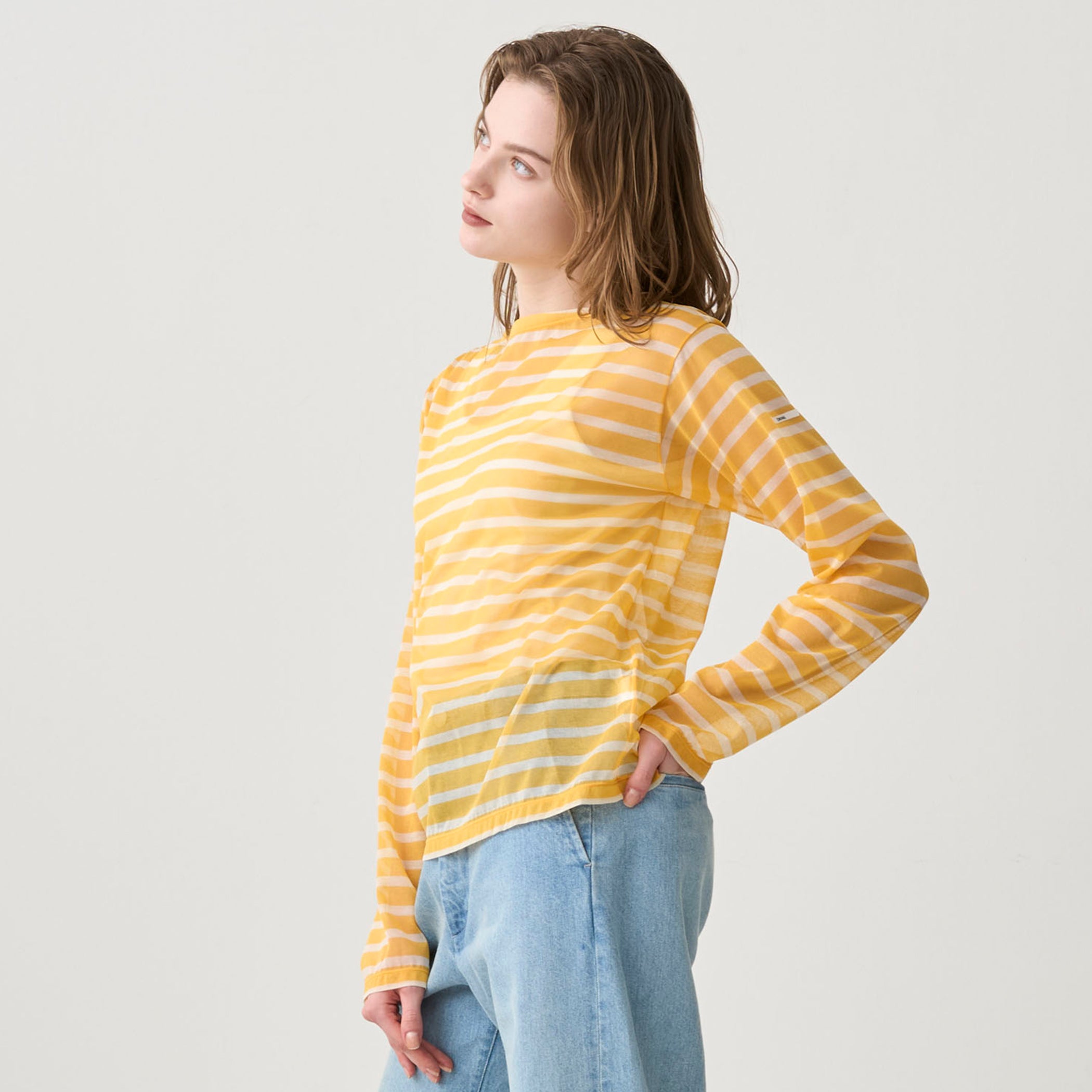 Women's  See-through Boat Neck Pullover