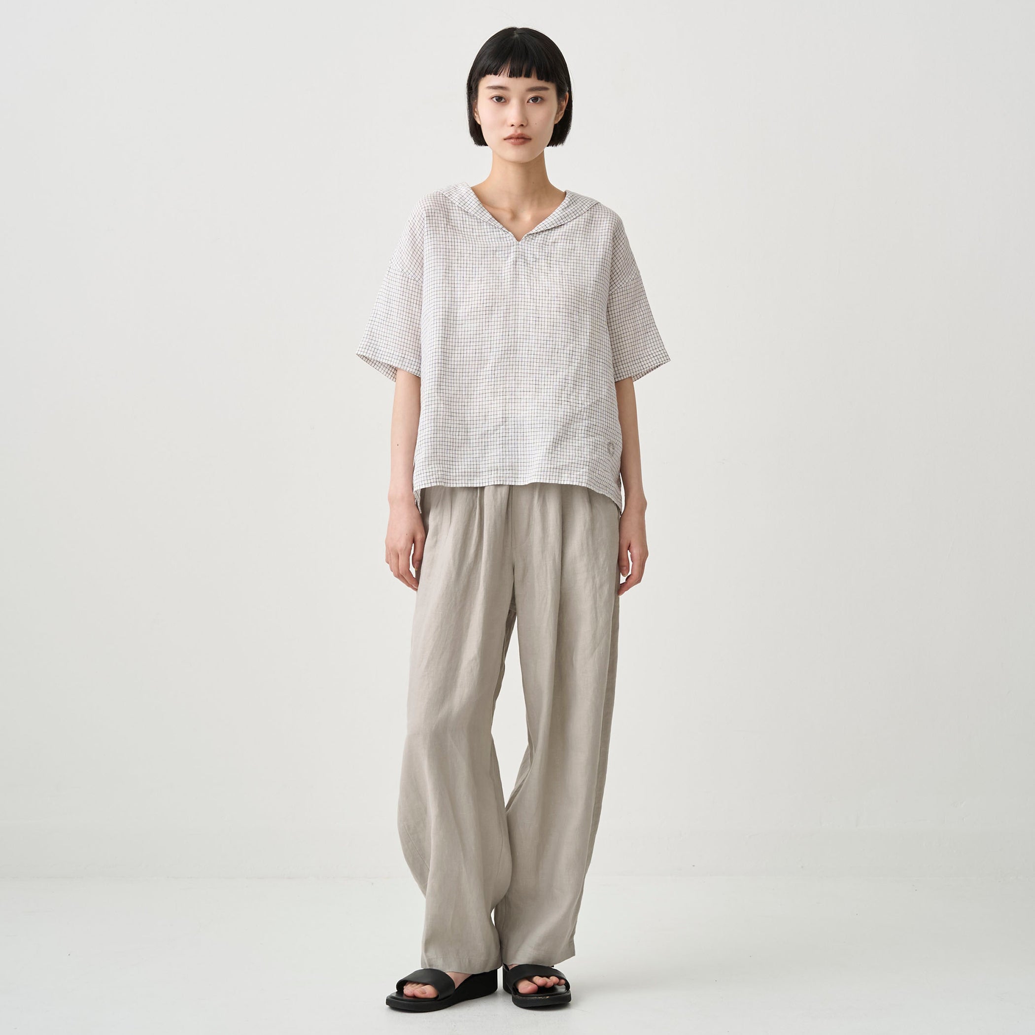 Women's Linen Sailor Check Shirt