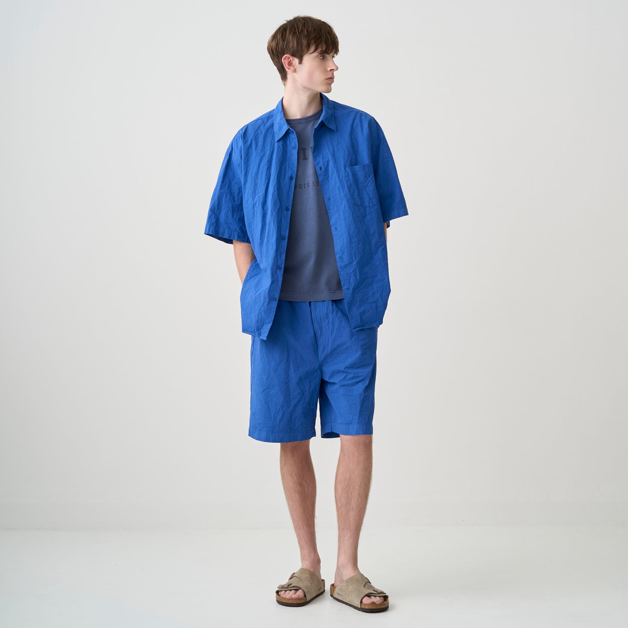 Men's Garment Dye Poplin Regular Collar Shirt