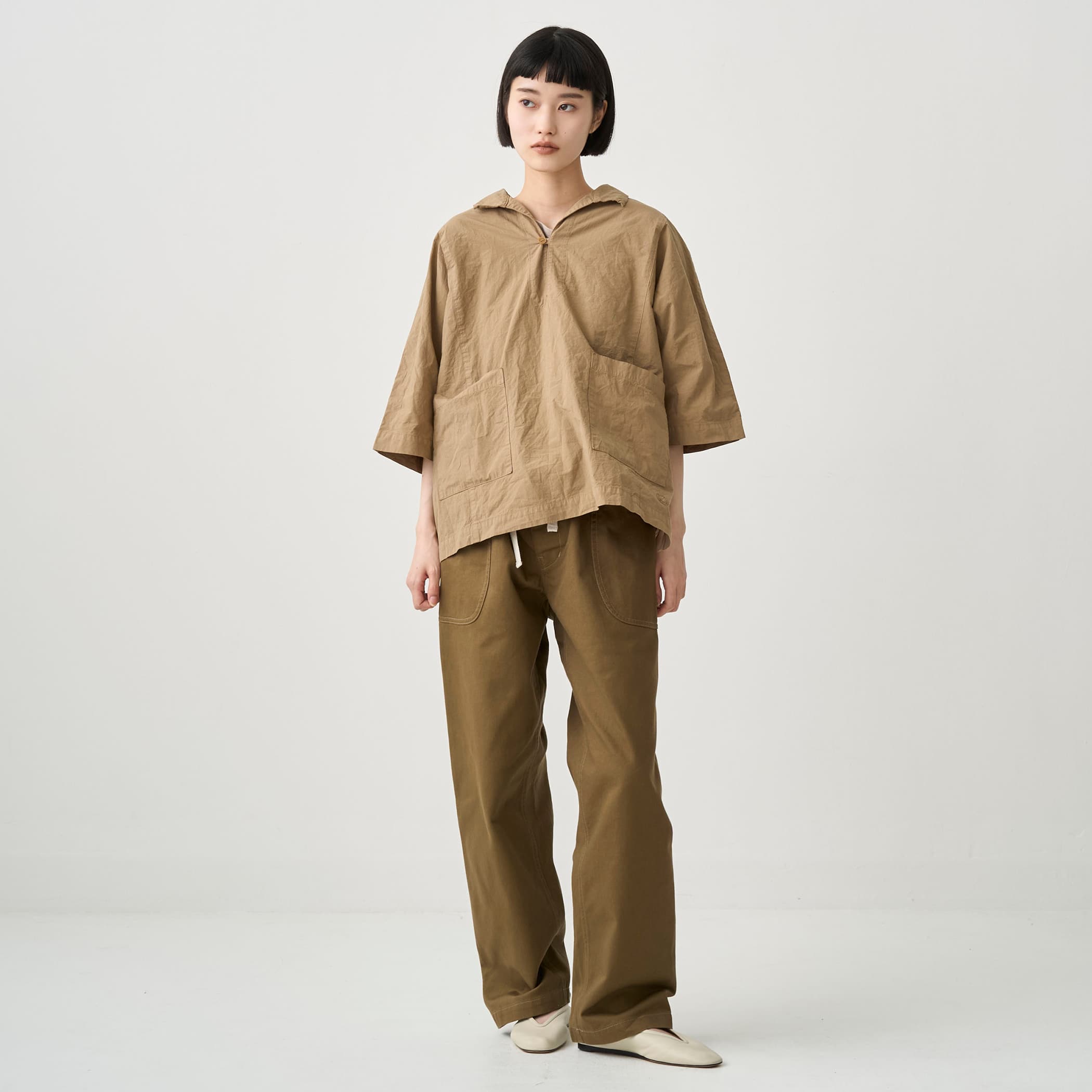 Women's Garment Dye Poplin Skipper Short Sleeve Shirt