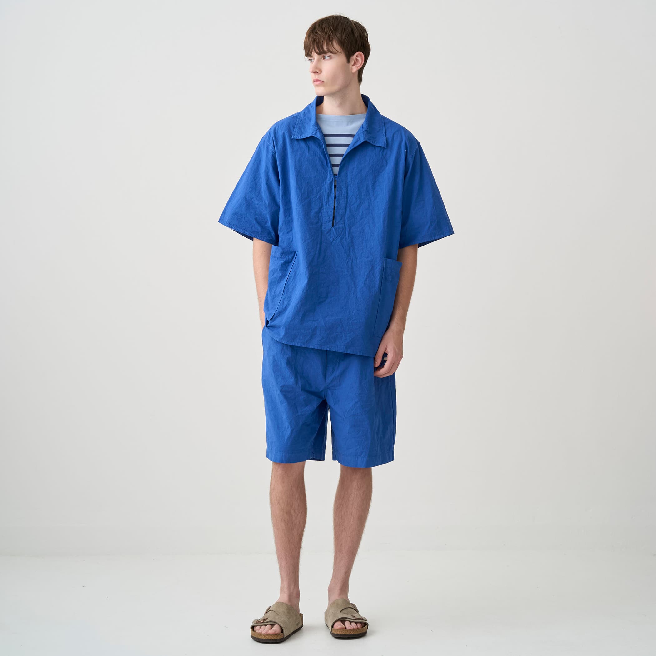 Men's Garment Dye Poplin Skipper Short Sleeve Shirt